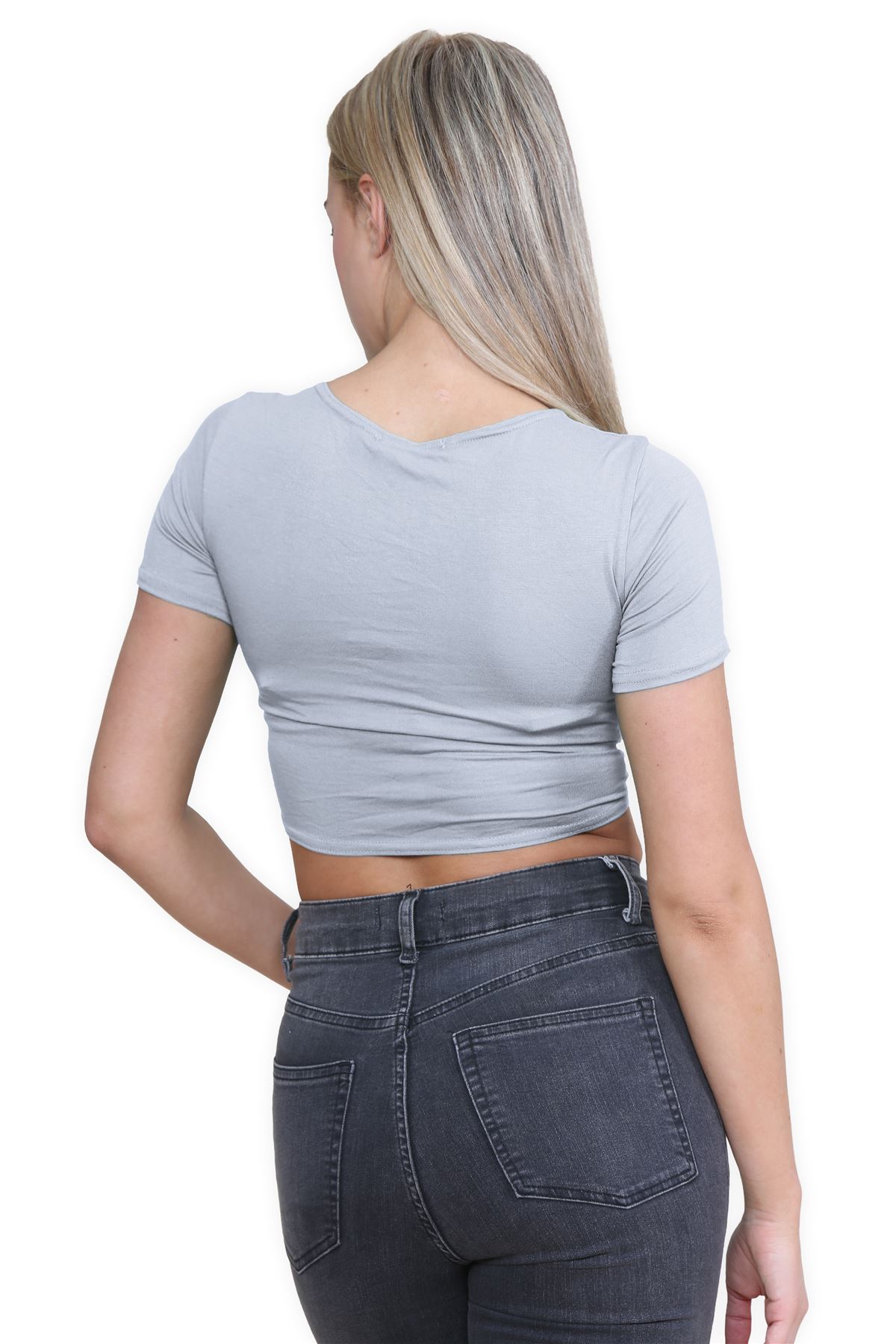 Damen-Cardigan Kurzarm vorne zum Binden einfach Bolero Achselzucken lässig bauchfrei Oberteil - Bild 46 von 133