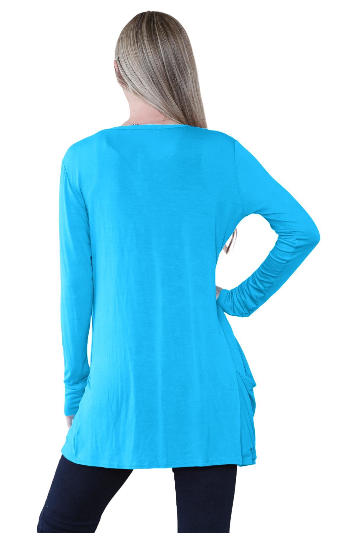 Boyfriend Cardigan Damen schlicht langärmelig offener Tropfen Tasche Freizeit Achselzucken Oberteil - Bild 130 von 148