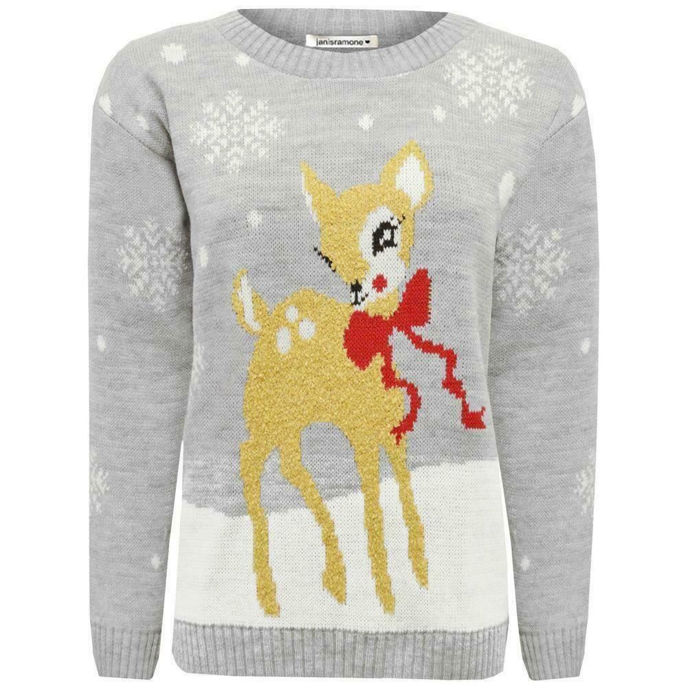 Kinder Weihnachten Pullover Rentier Schneeflocke gestrickt Mädchen Jungen Weihnachten Pullover Pullover - Bild 3 von 22
