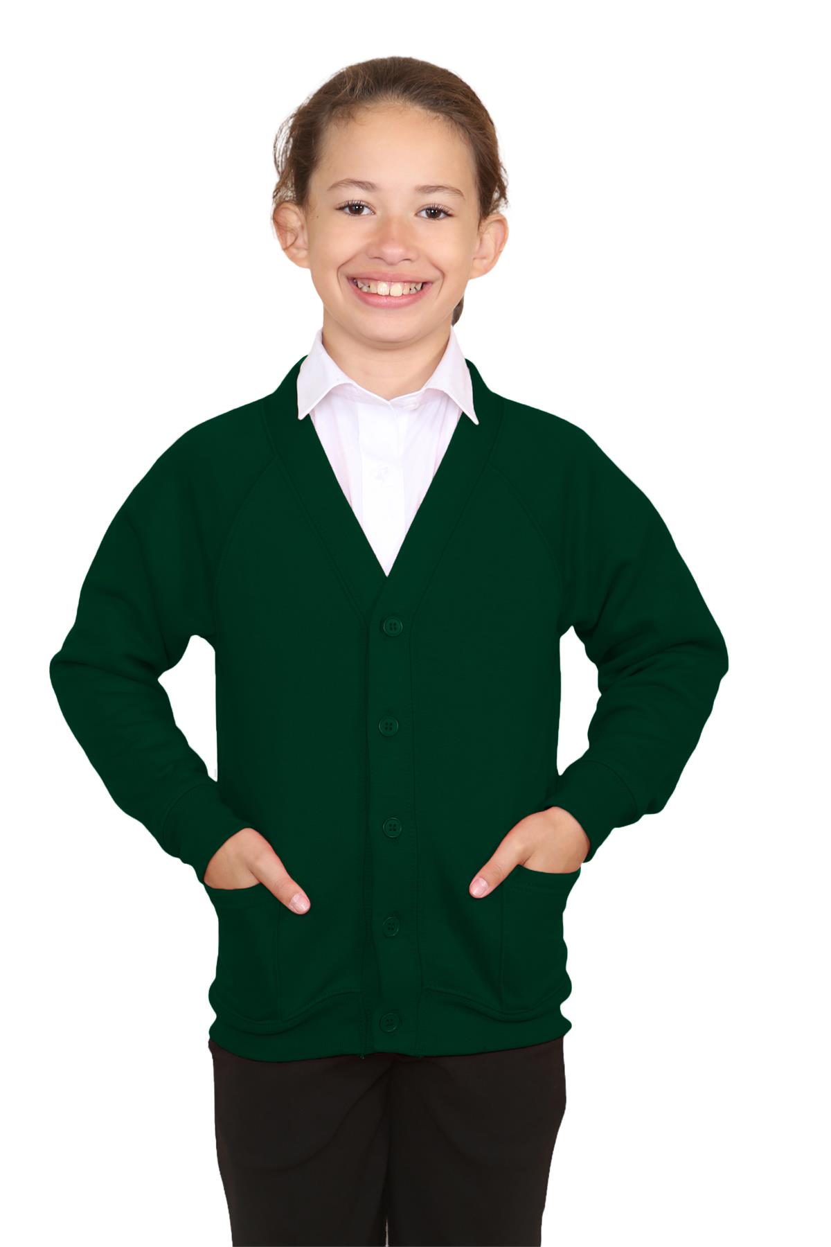 Niñas Cuello en V Cárdigan Uniforme Escolar Manga Larga Jersey Niños Niños Suéter 2-13 Años - Imagen 10 de 44