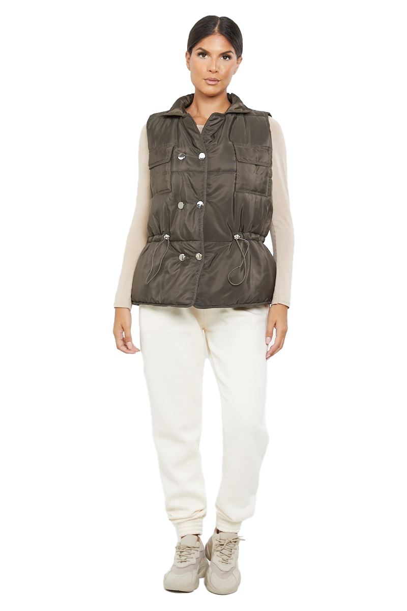 Damas Mujeres Chaleco Acolchado Acolchado Chaqueta Chaleco Invierno Abrigo Calentador de Cuerpo - Imagen 10 de 17
