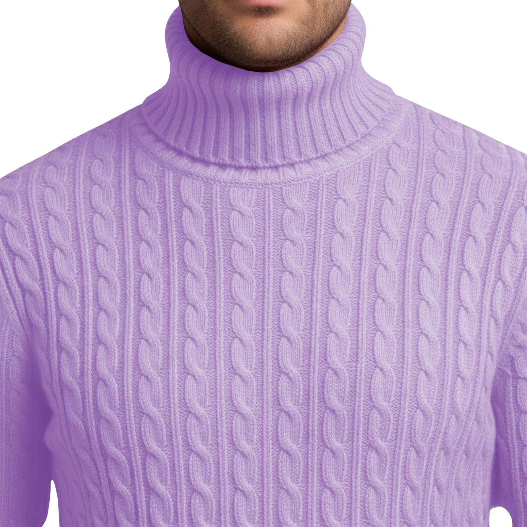 Herren Polo Rollkragen Langarm Pullover Zopfmuster Winterpullover Pulli - Bild 61 von 154