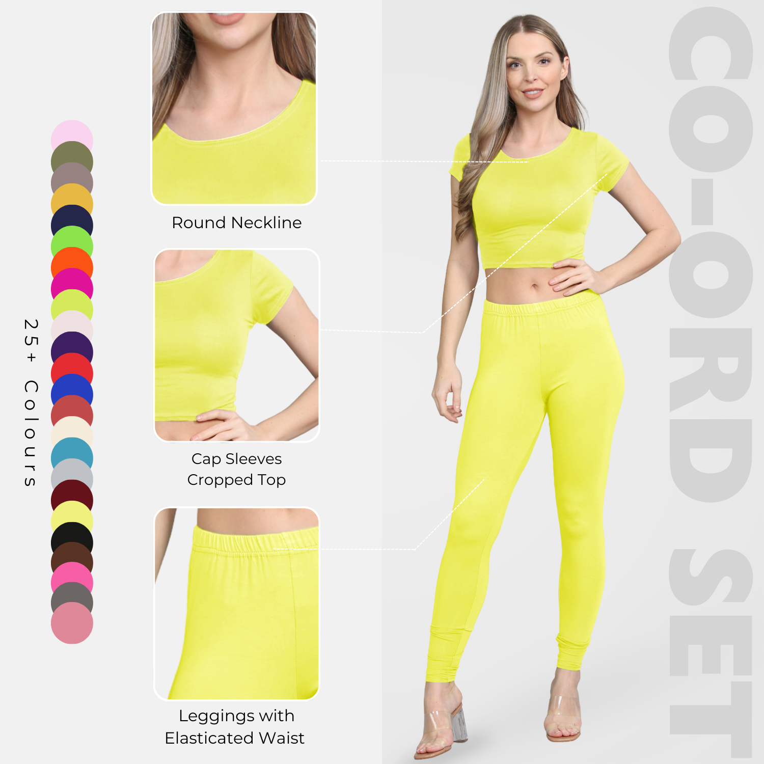 Damen Trainingsanzug Kurzarm Crop Top Sport Legging Workout Aktiv Lounge Set - Bild 146 von 148