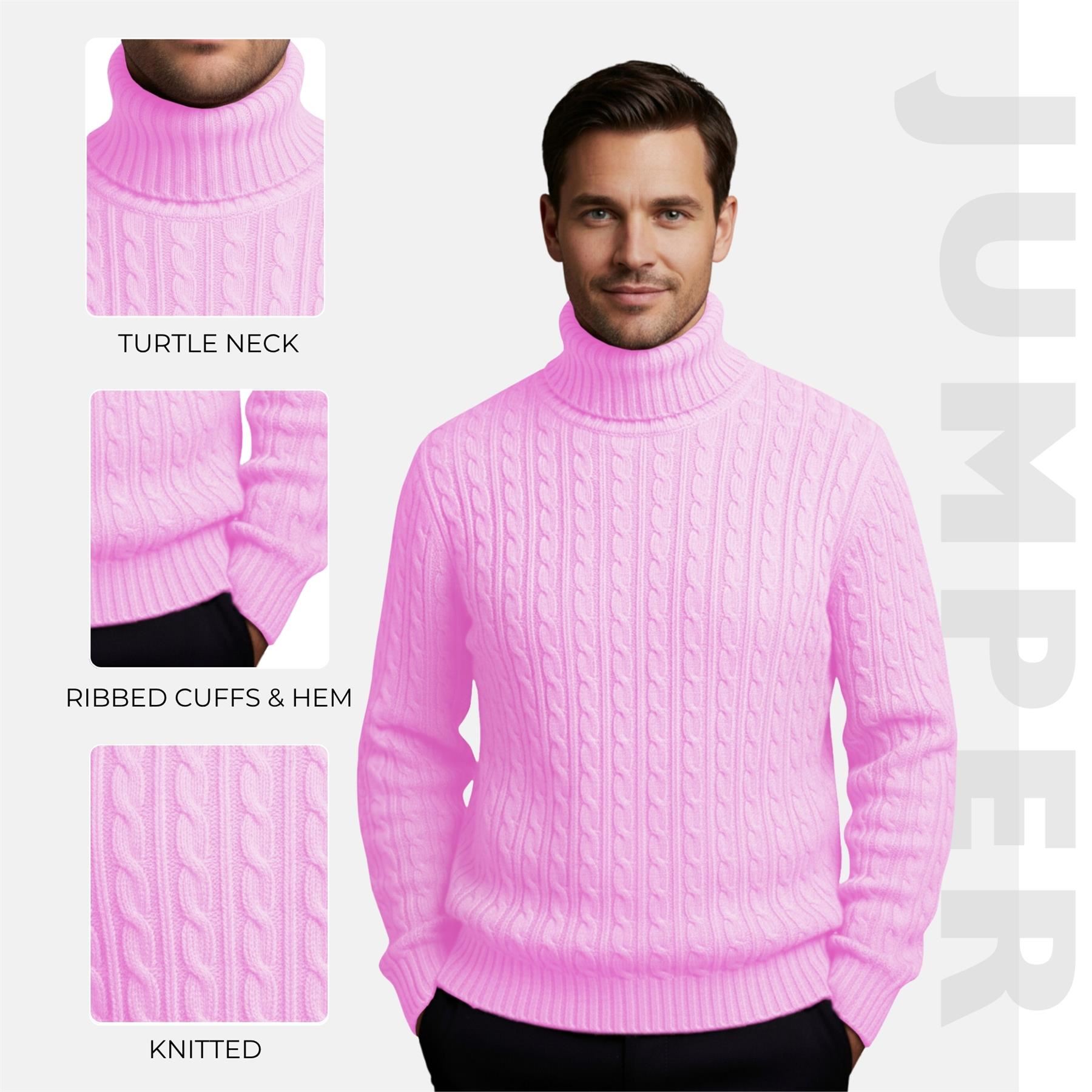 Herren Polo Rollkragen Langarm Pullover Zopfmuster Winterpullover Pulli - Bild 13 von 154