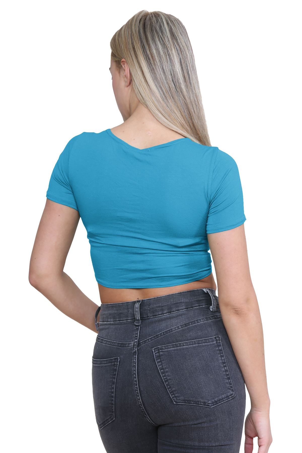 Damen-Cardigan Kurzarm vorne zum Binden einfach Bolero Achselzucken lässig bauchfrei Oberteil - Bild 106 von 133