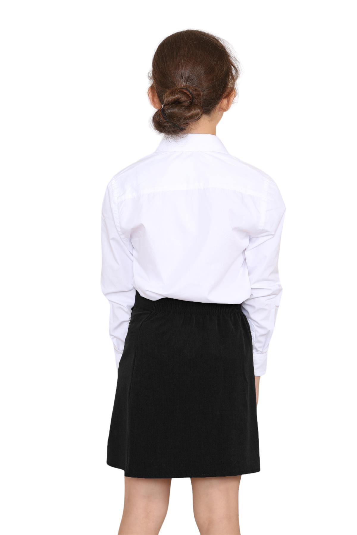 Girls Lycra School Skirt Heart Attachment Front Pocket Elasticated Back Uniform - Picture 4 of 29