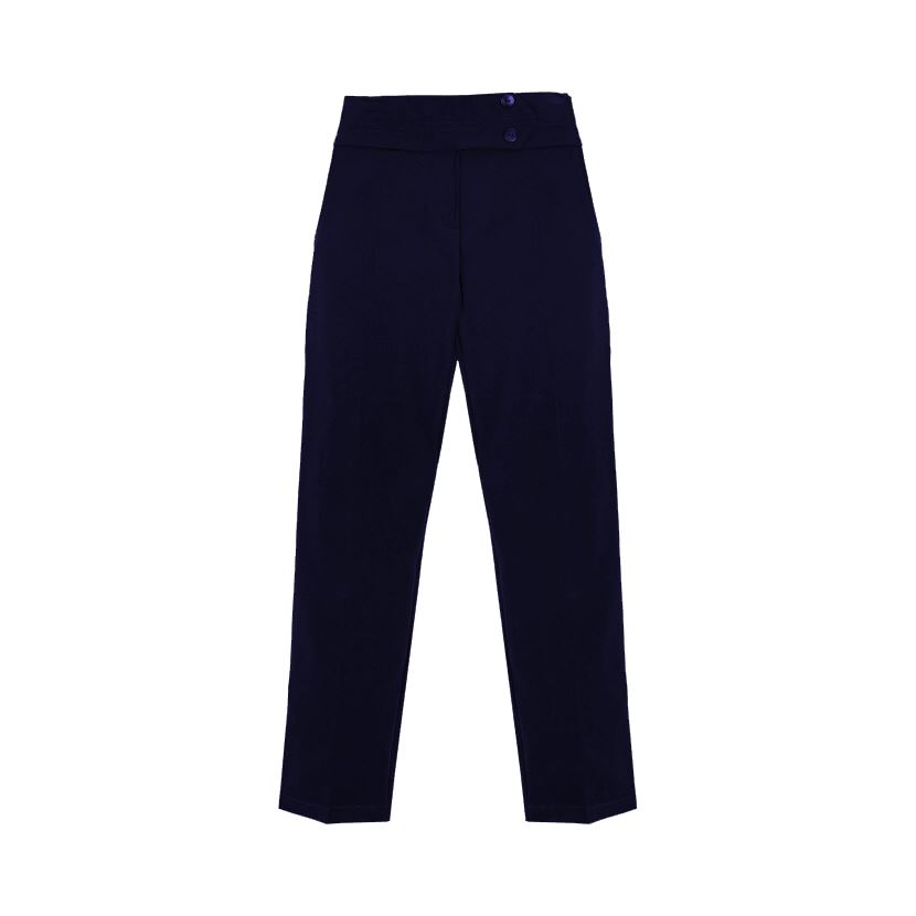 School Uniform Pants Girls Slim Fit Trousers Button Front Pocket Trouser 2-16Yrs - Picture 4 of 4