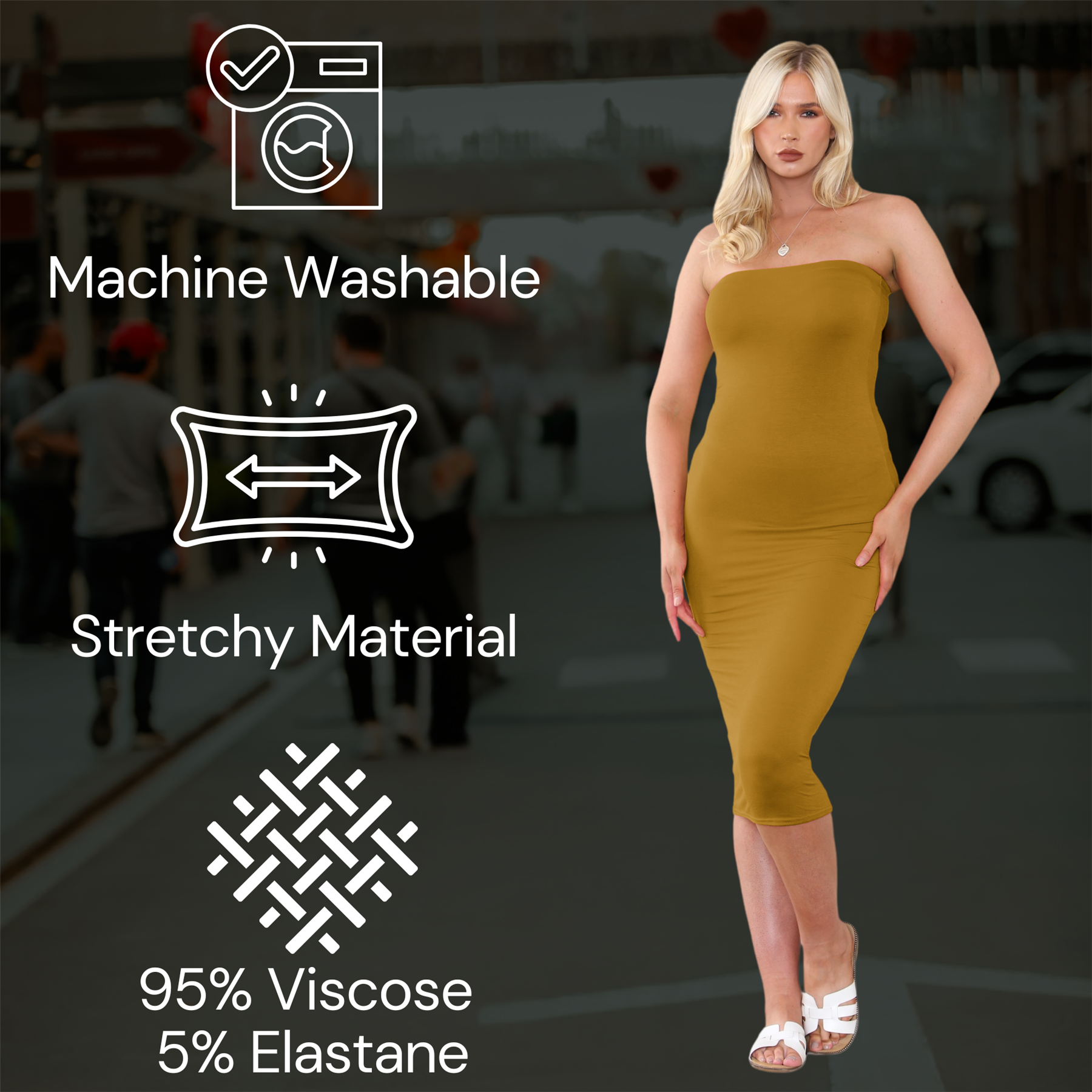 Damas Boobtube Midi Vestido Liso Elástico Sin tirantes Bandeau Verano Bodycon Vestido - Imagen 35 de 126