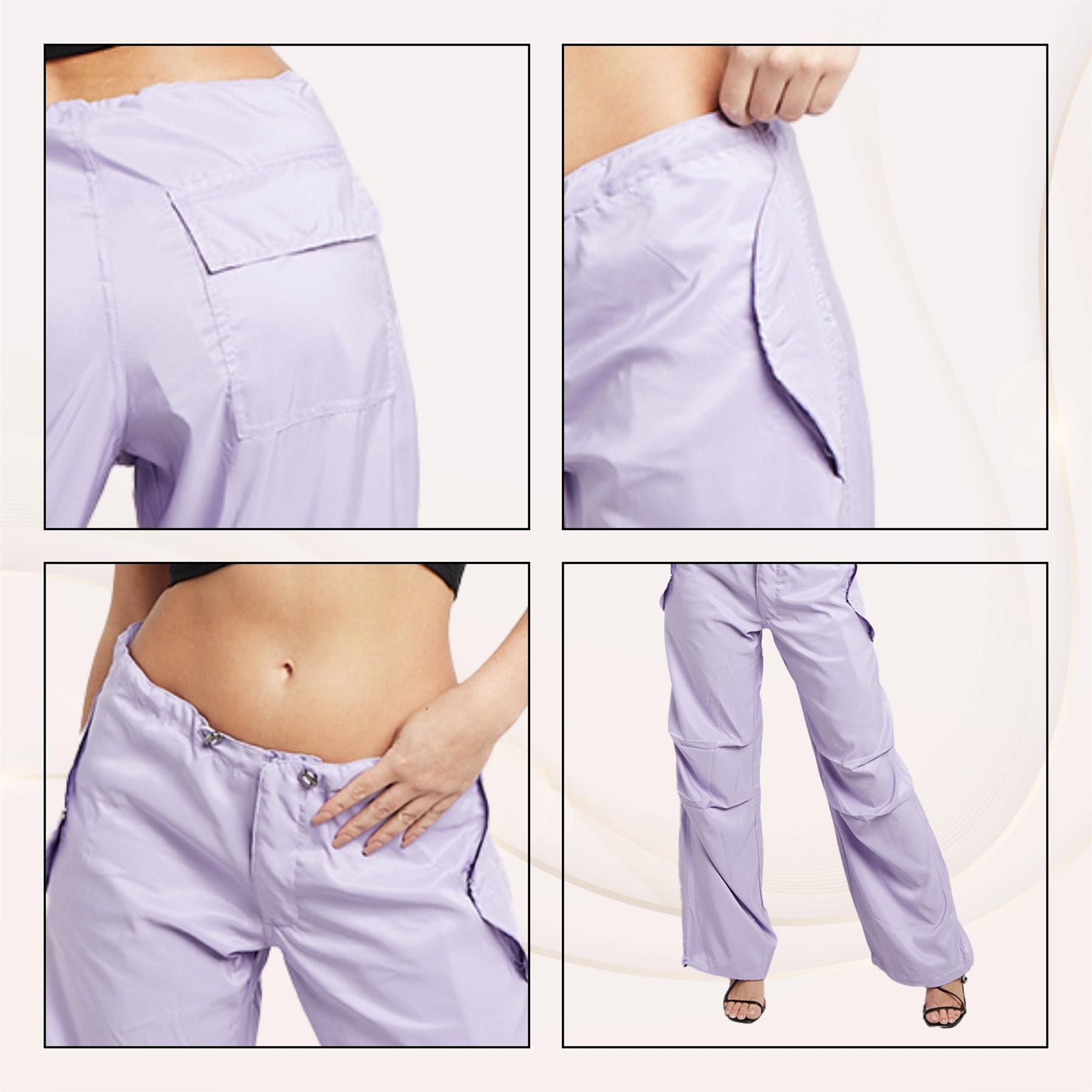 Pantalones de carga para mujer parte inferior con puños cordón cintura baja sueltos pantalones informales - Imagen 28 de 50
