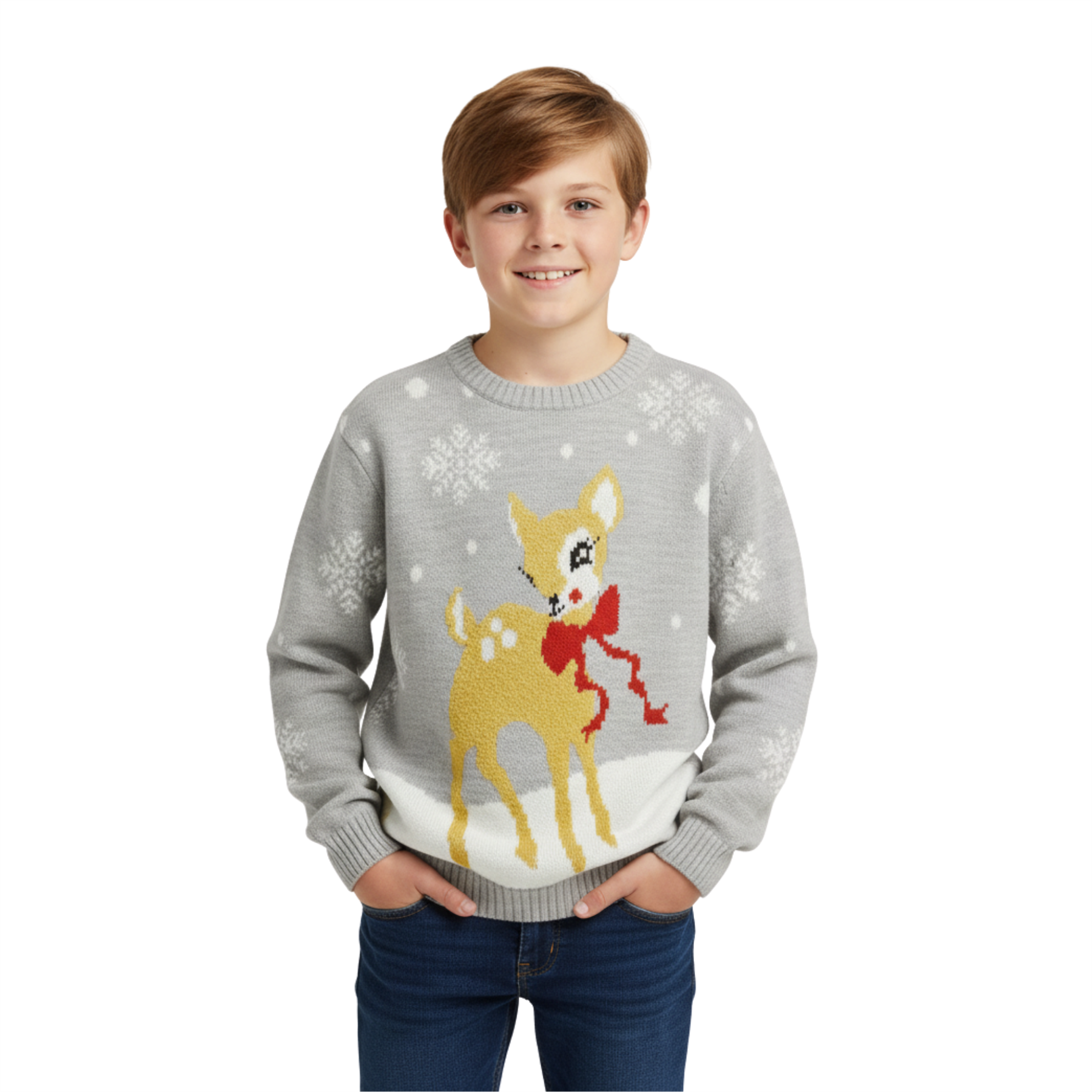 Kids Christmas Jumper Girls Boy Reindeer Sweater Children Novelty Xmas Sweater - Picture 11 of 97