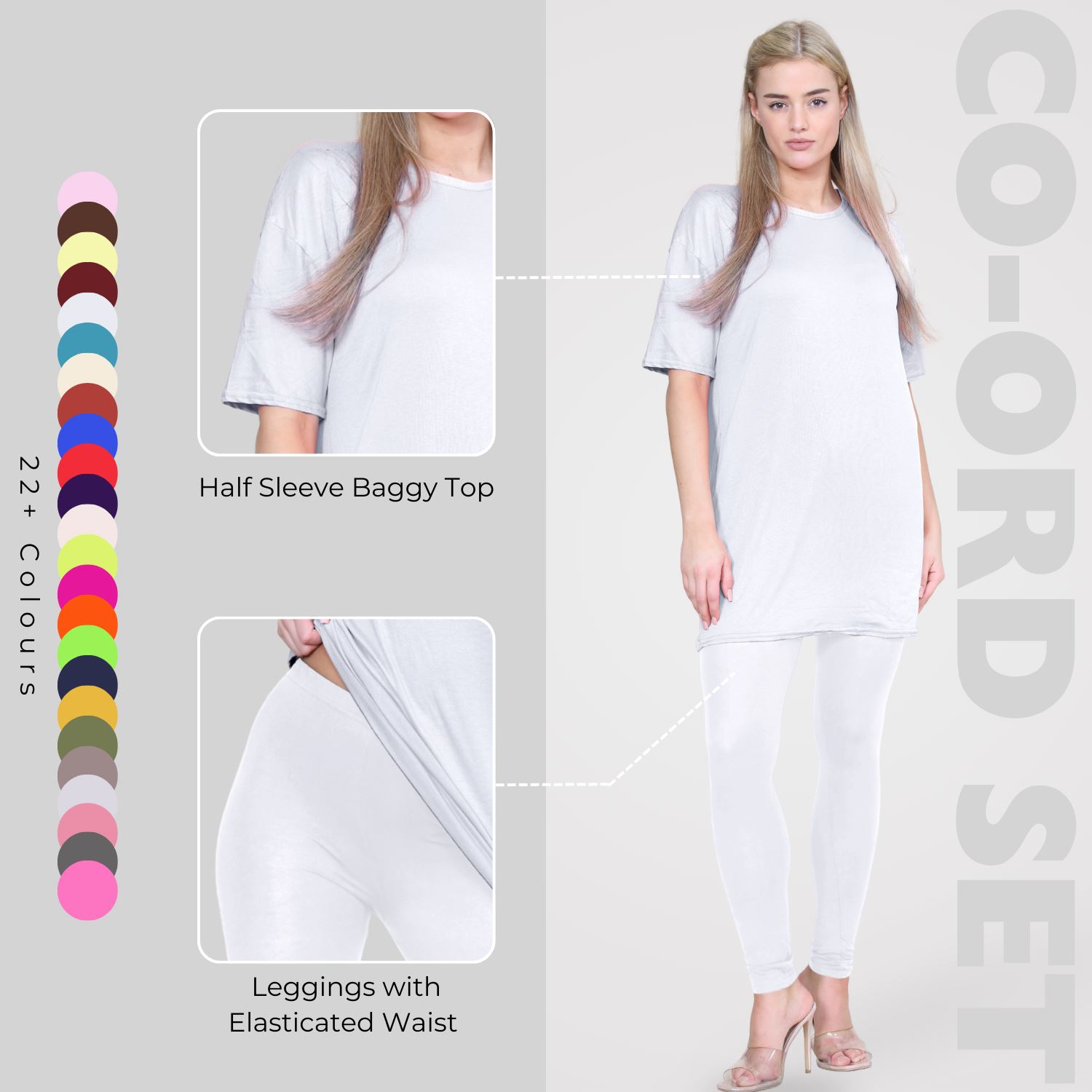 Damas Longline Suelto Camiseta Leggings Gimnasio Chándal Conjunto Coord 2 Piezas Ropa de Salón - Imagen 139 de 155