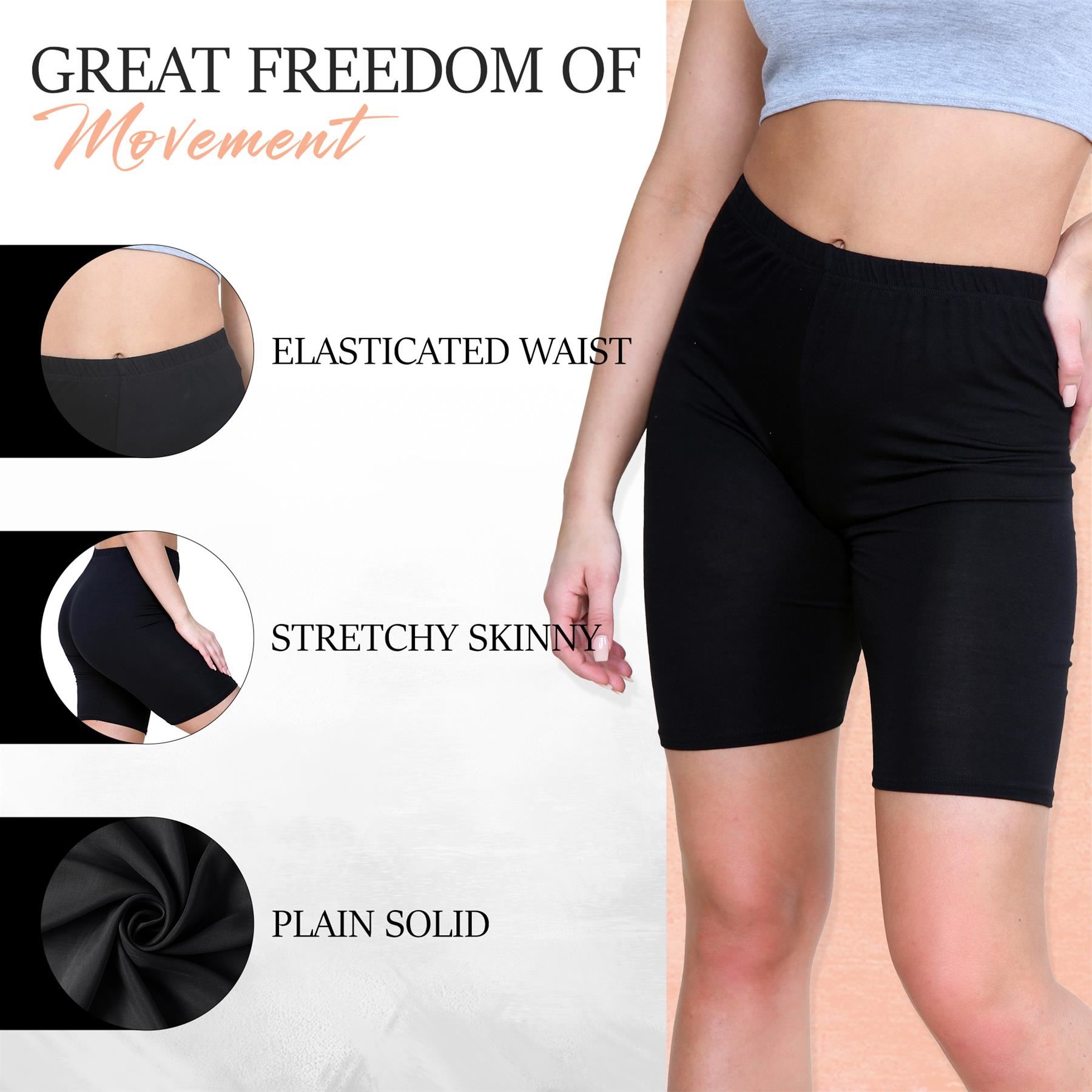 Pantalones Cortos de Ciclismo Lisos Para Mujer Baile Gimnasio Pantalones Cortos Elásticos Activos Paquete de 3 - Imagen 15 de 268