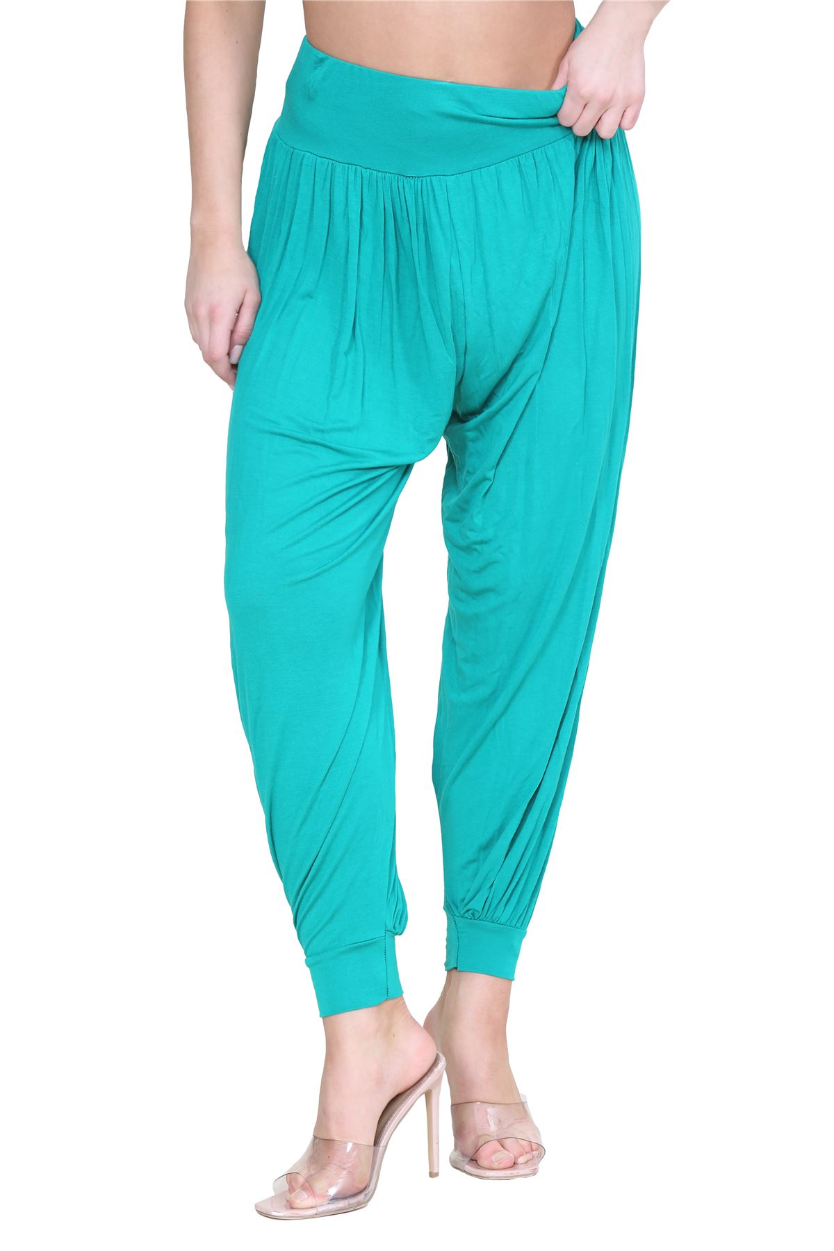 Womens Alibaba Harem Leggings Cuffed Bottoms Plain Hareem Trousers Baggy Pants - Picture 52 of 130