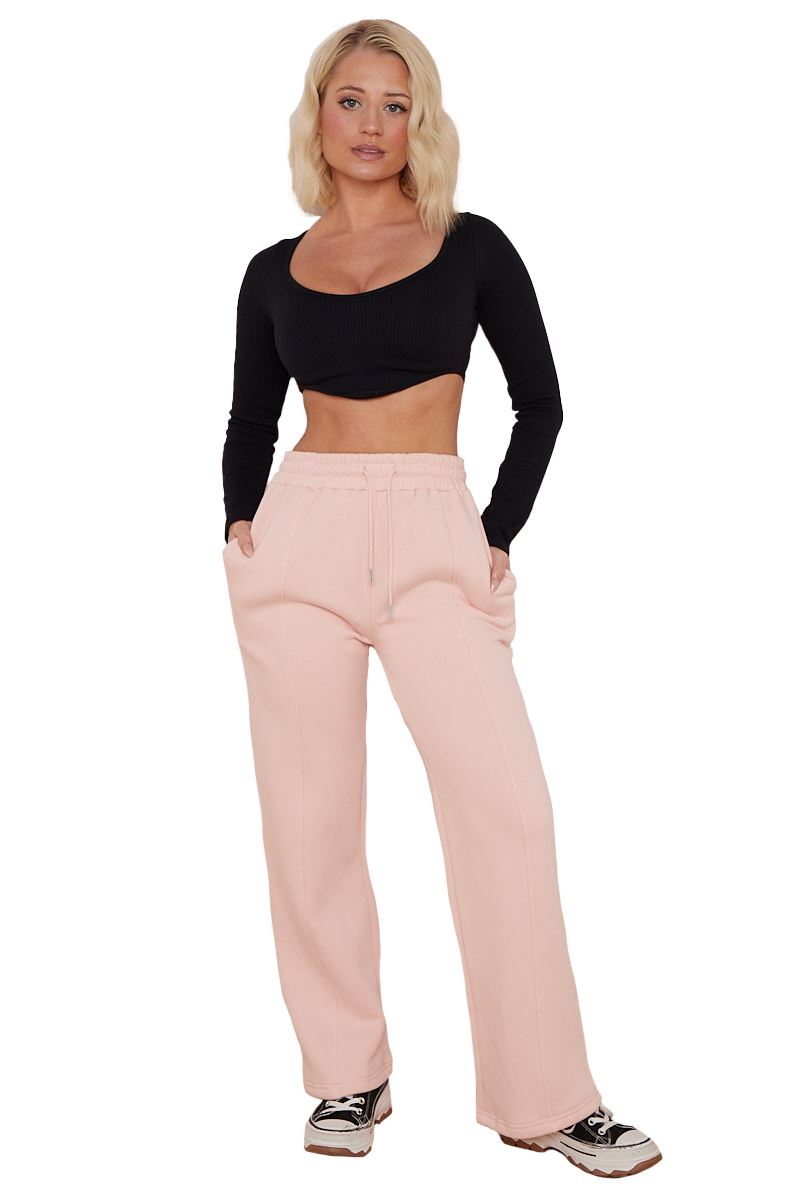 Ladies Fleece Lined Trousers Sweatpants Elastic Waist Wide Leg Loungewear Pants - Picture 3 of 43