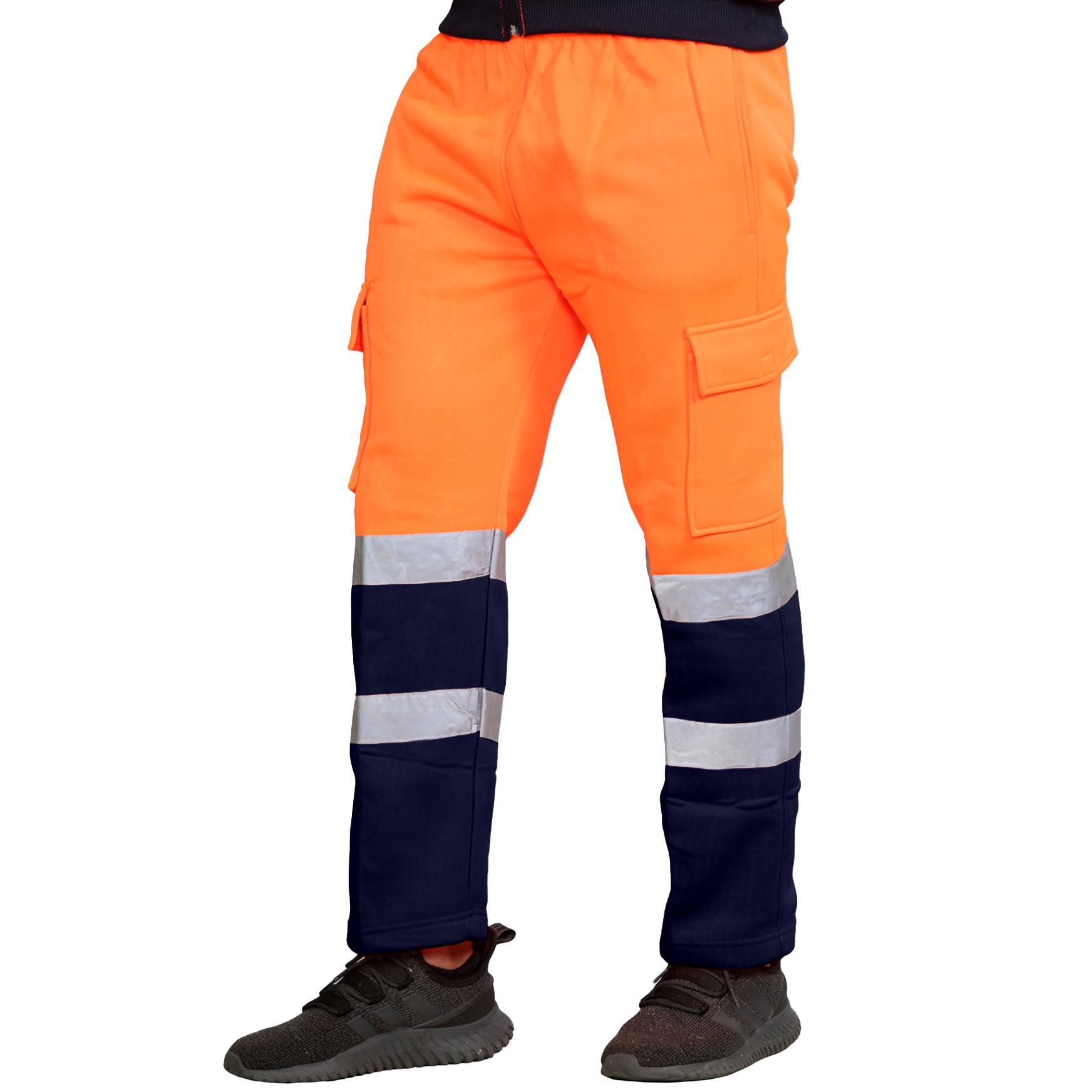 Para hombres Hi Vis Vis Visibilidad Viz Seguridad Parte inferior de lana Ropa de trabajo Pantalones para correr - Imagen 18 de 26
