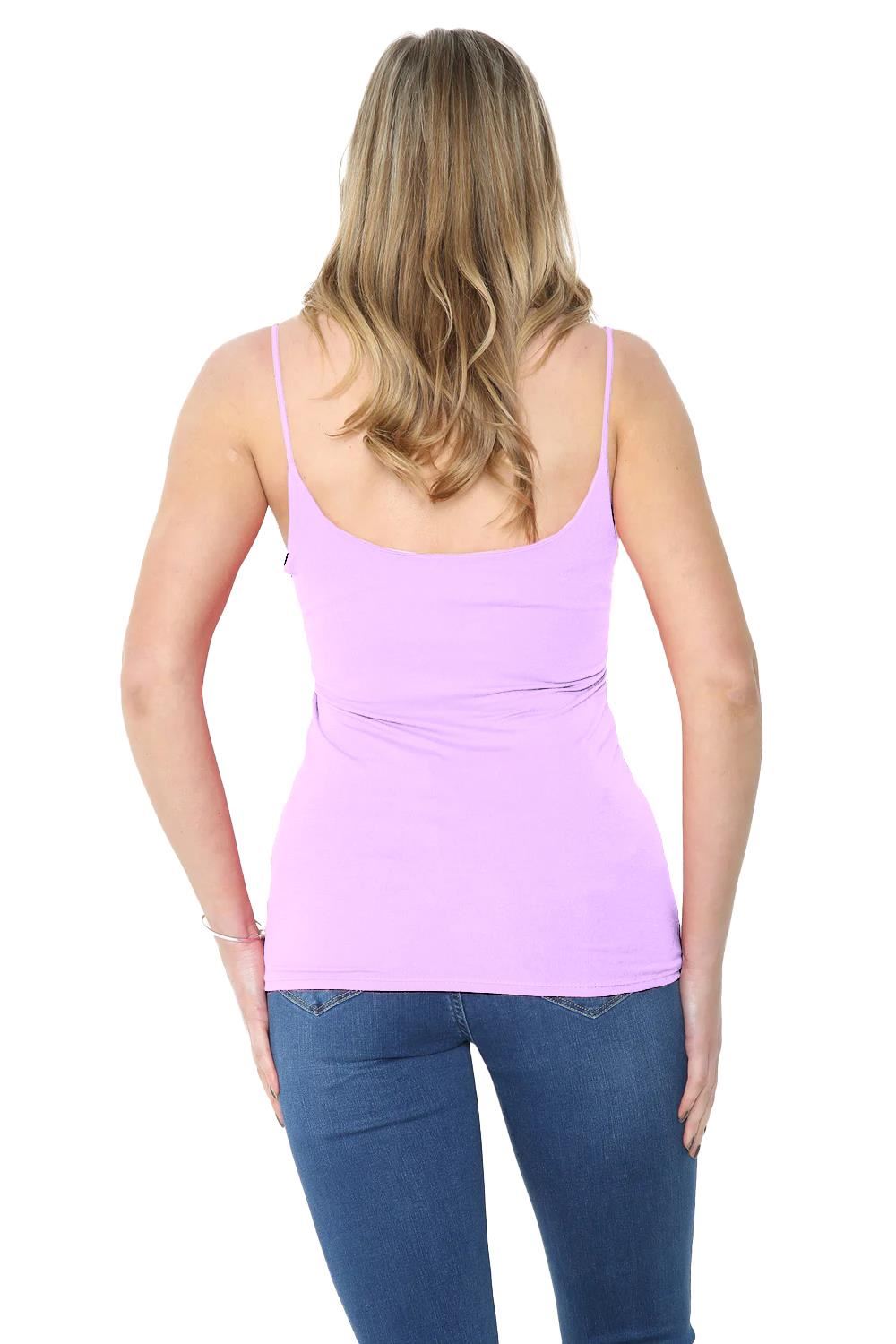 Womens Bodycon Cami Strappy Tank Top Plain Summer Activewear Vest Top, Pack of 3 - Picture 81 of 221