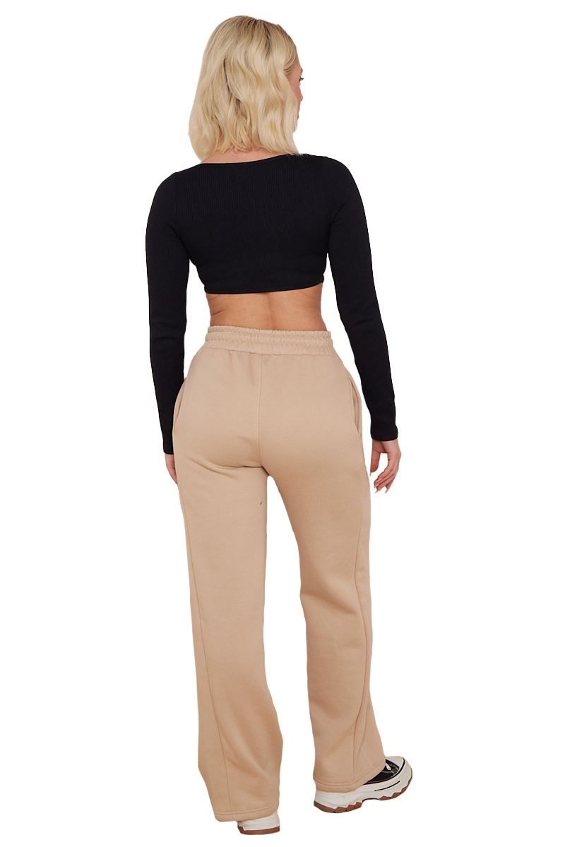 Ladies Fleece Lined Trousers Sweatpants Elastic Waist Wide Leg Loungewear Pants - Picture 40 of 43