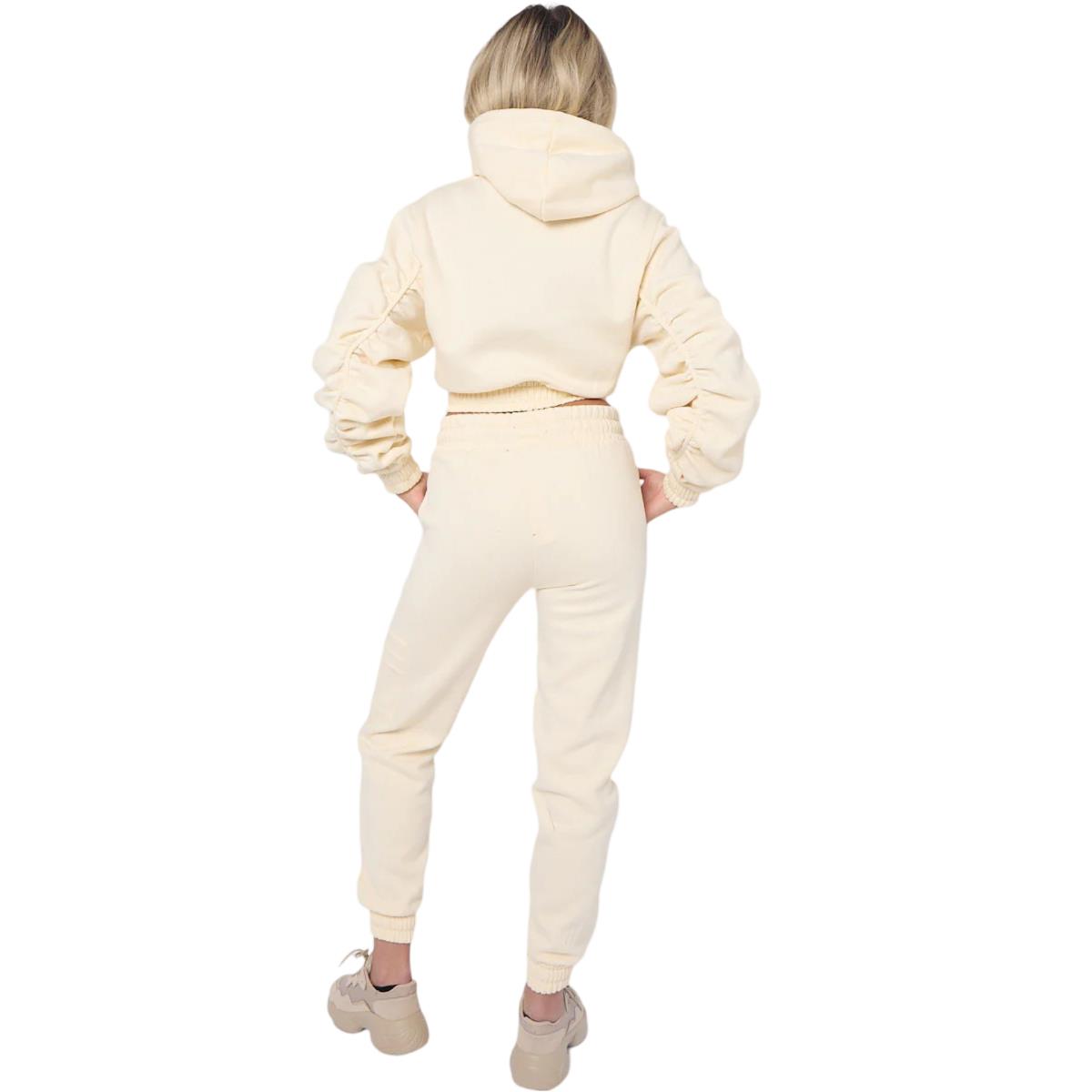 Damas Traje de chándal 2 piezas Juego de salón Mangas fruncidas Sudadera con capucha recortadas Ropa de salón - Imagen 18 de 44