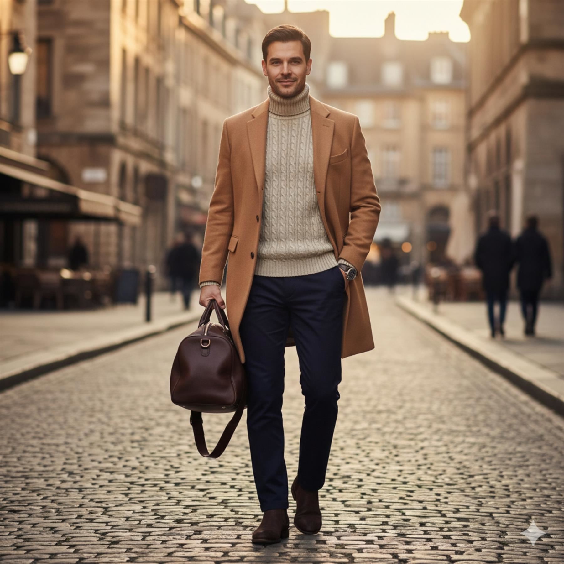 Herren Polo Rollkragen Langarm Pullover Zopfmuster Winterpullover Pulli - Bild 112 von 154