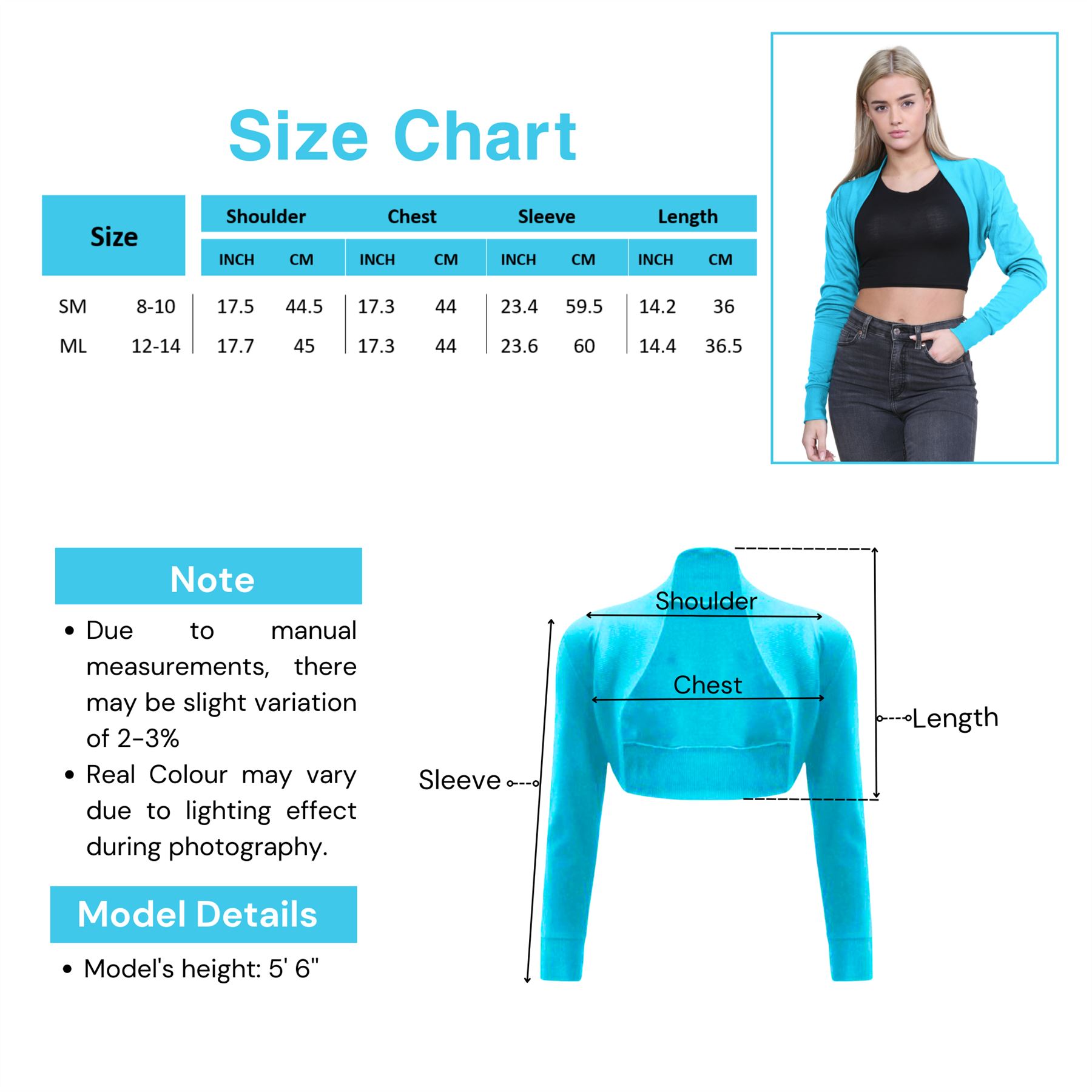 Ladies Long Sleeve Cotton Shrug Plain Open Bolero Cardigan Soft Summer Crop Top - Picture 71 of 84