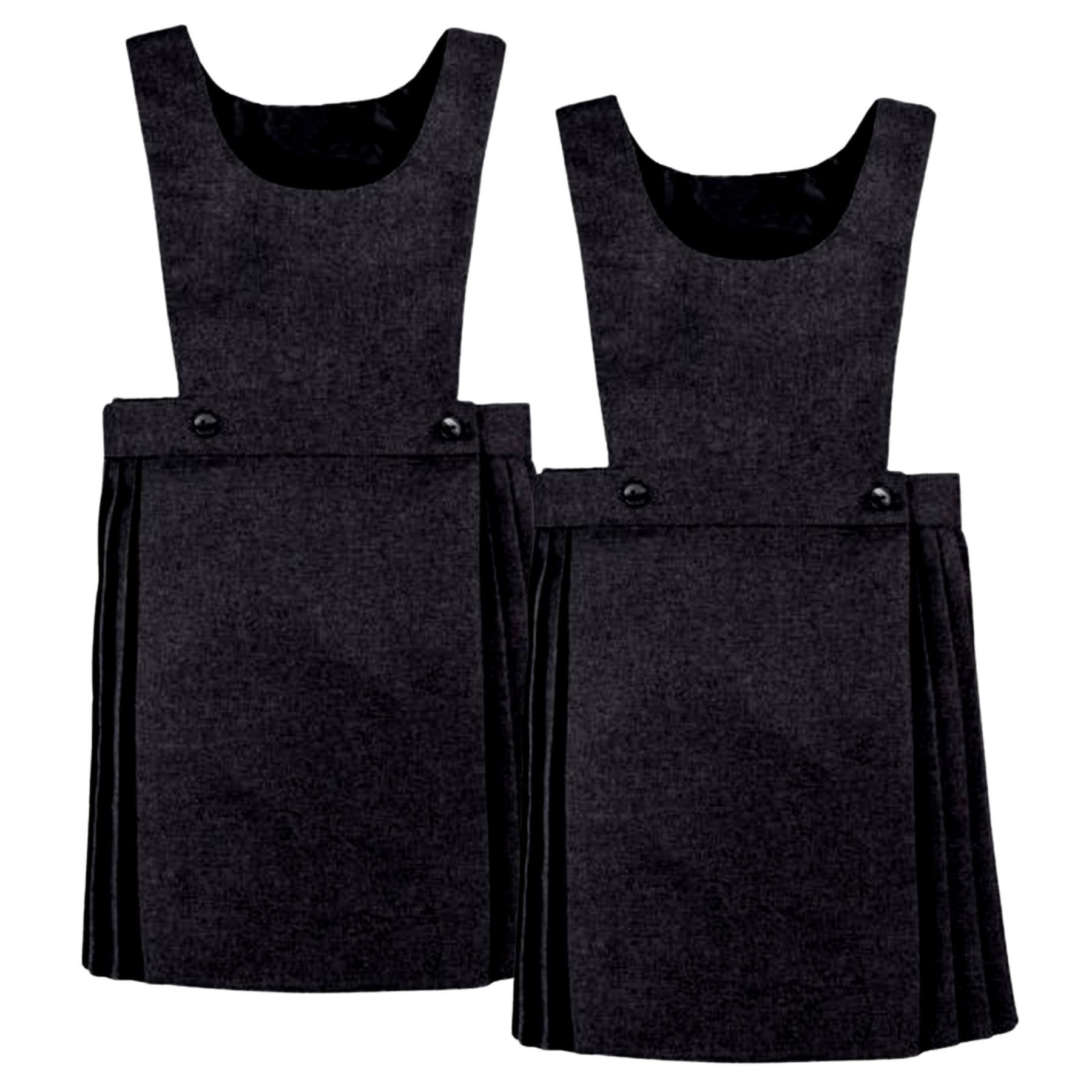 Niñas Babero Delantal Tartán Vestido Envolvente Cuchillo Plisado Uniforme Escolar Paquete de 2 - Imagen 2 de 64