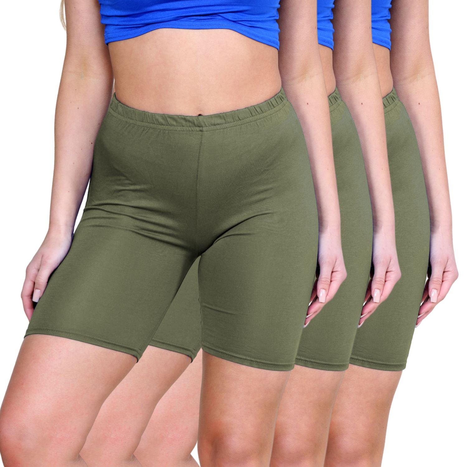 Pantalones Cortos de Ciclismo Lisos Para Mujer Baile Gimnasio Pantalones Cortos Elásticos Activos Paquete de 3 - Imagen 89 de 268