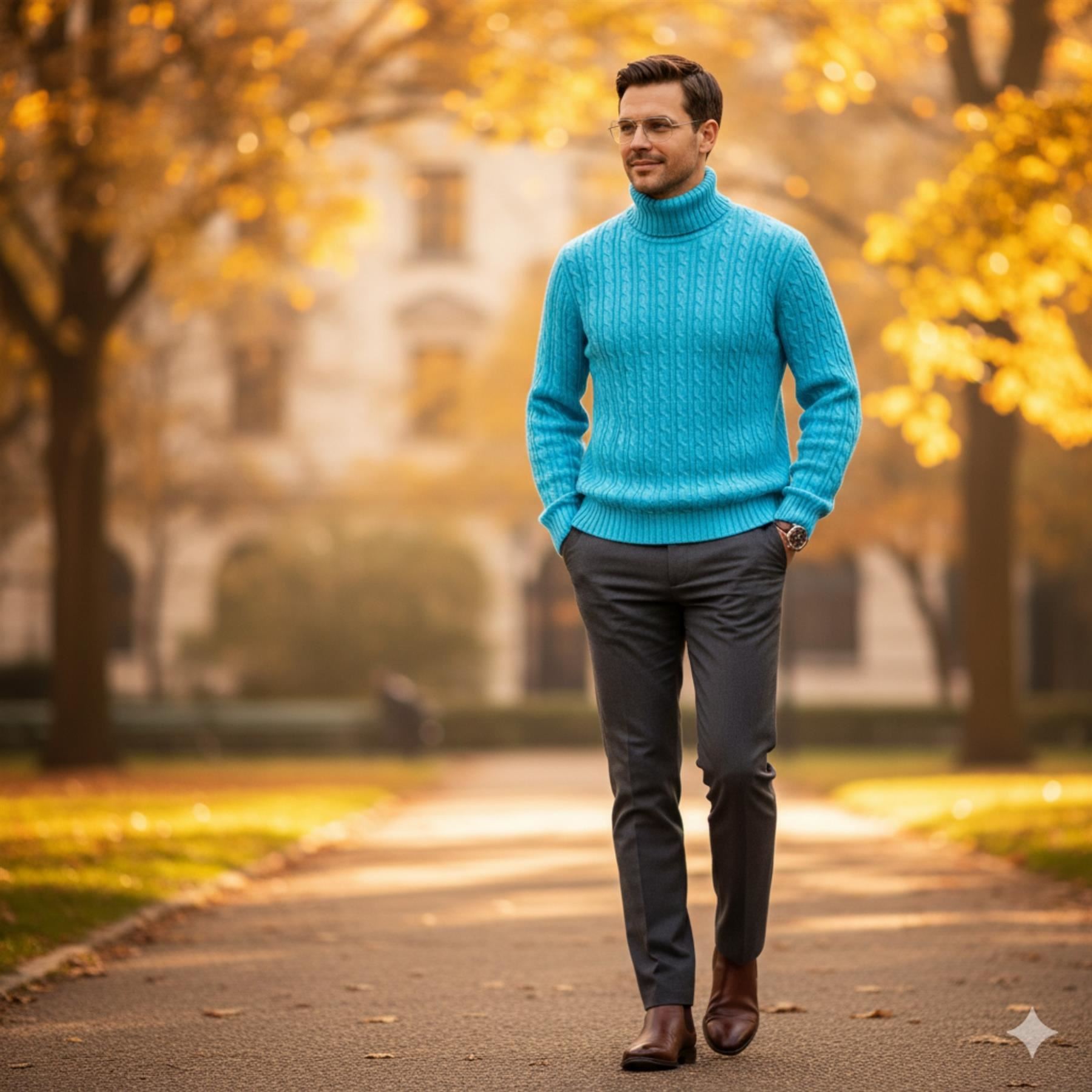 Herren Polo Rollkragen Langarm Pullover Zopfmuster Winterpullover Pulli - Bild 140 von 154