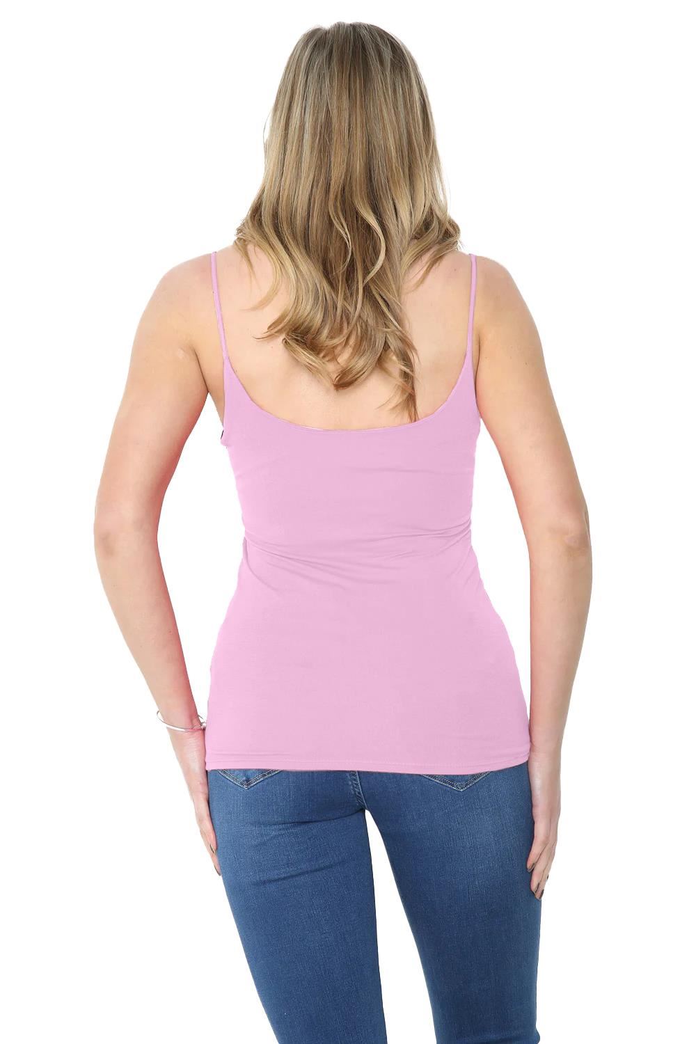 Womens Bodycon Cami Strappy Tank Top Plain Summer Activewear Vest Top, Pack of 3 - Picture 5 of 221