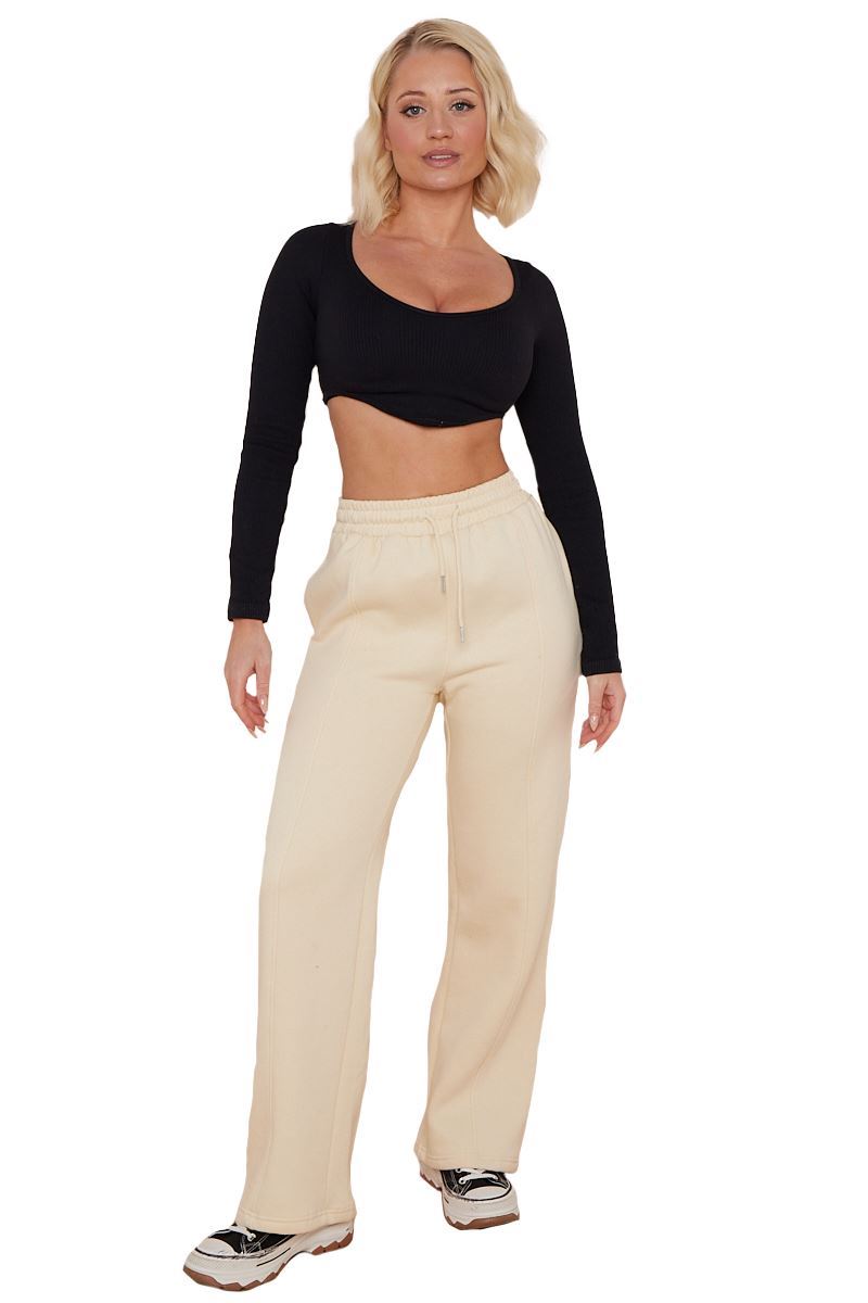 Ladies Fleece Lined Trousers Sweatpants Elastic Waist Wide Leg Loungewear Pants - Picture 19 of 43
