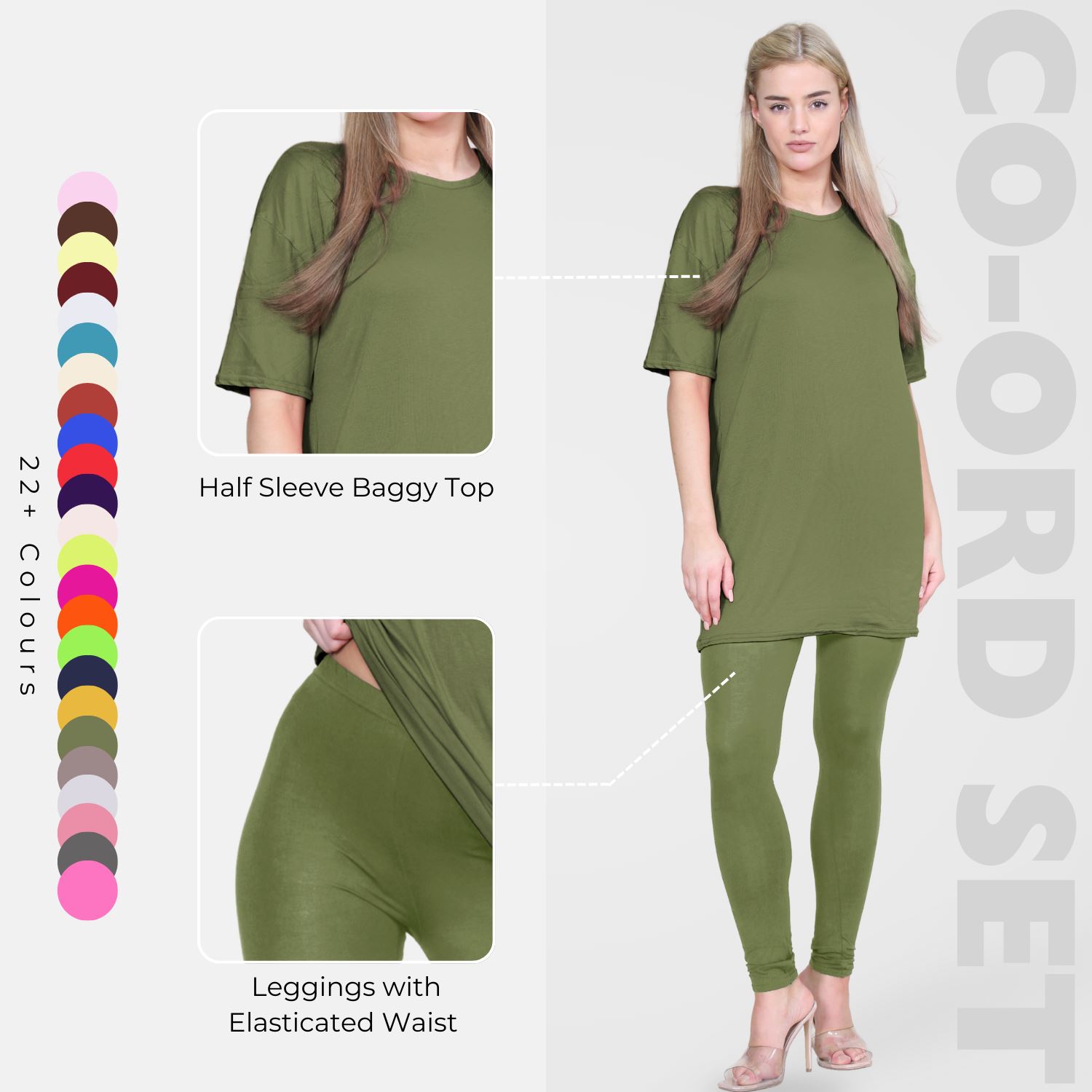 Damas Longline Suelto Camiseta Leggings Gimnasio Chándal Conjunto Coord 2 Piezas Ropa de Salón - Imagen 62 de 155