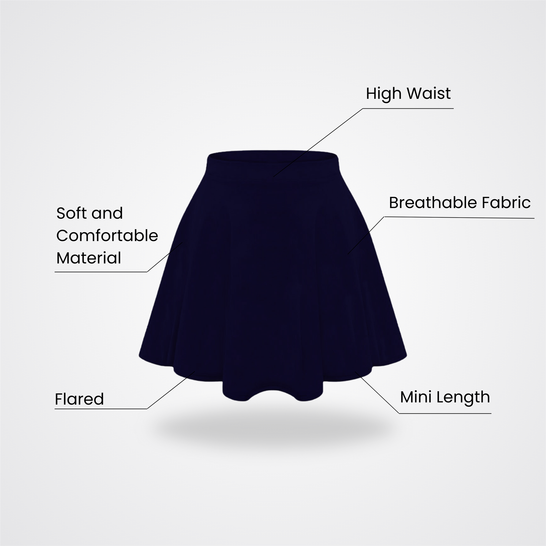 Girls Kids Plain Flared Skirt High Waistband Flippy Stretchy Short Skater Skirt - Picture 52 of 92