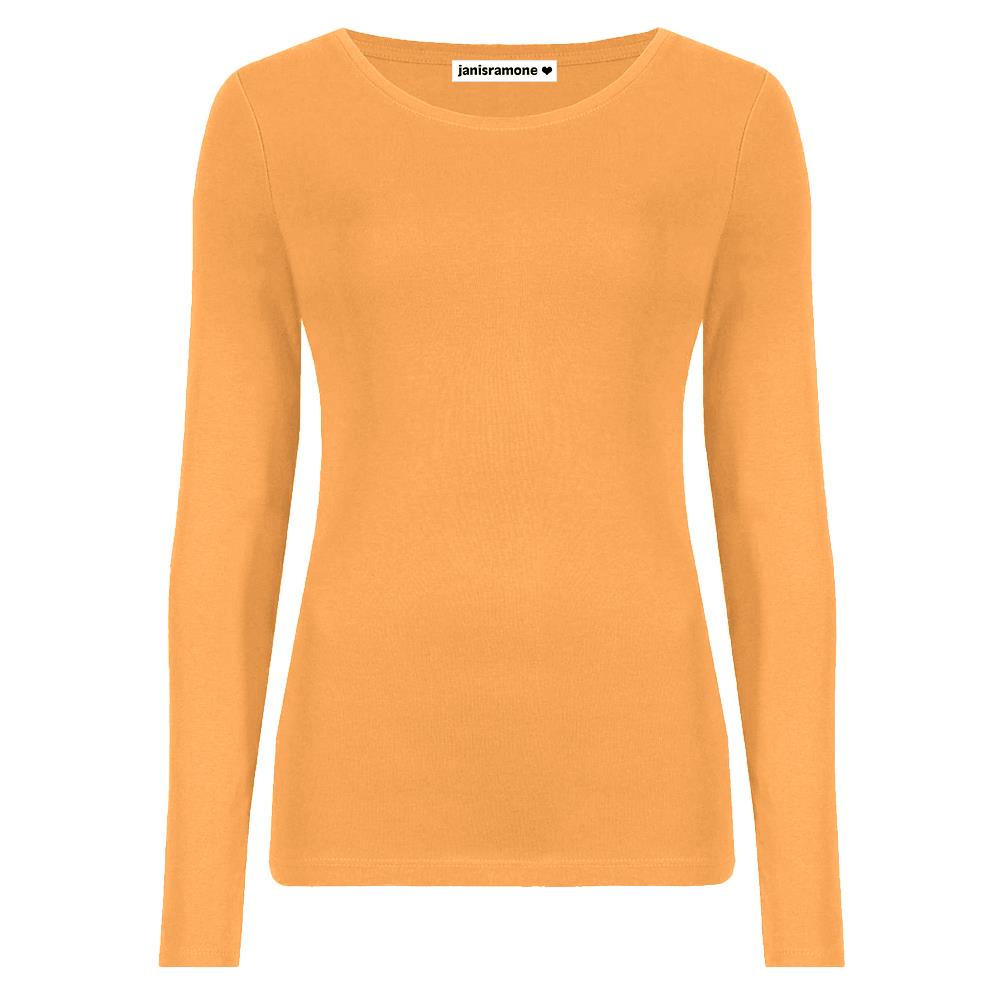 Camiseta para mujer cuello redondo manga larga elástica básica lisa informal - Imagen 23 de 34