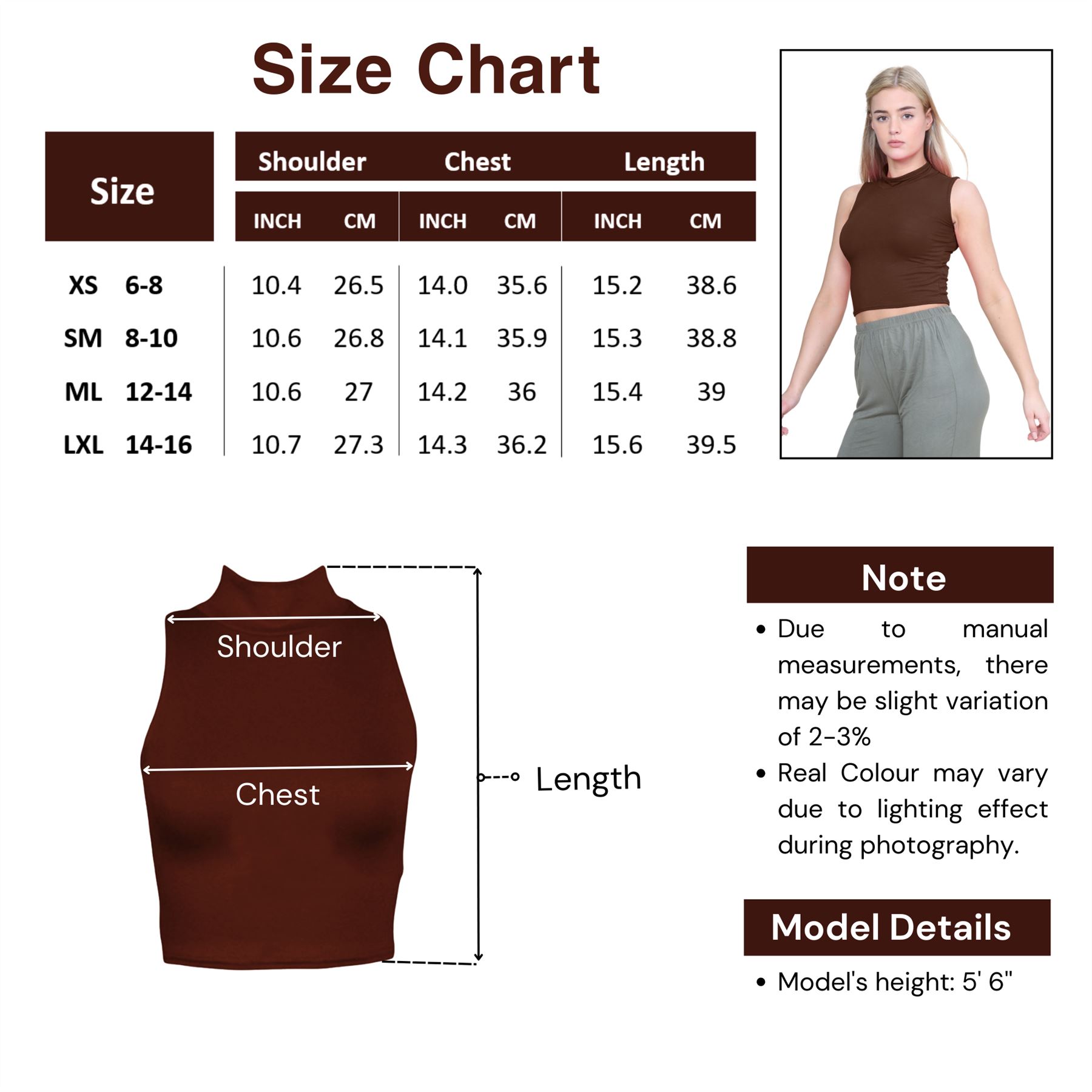 Womens Sleeveless Crop Top Ladies High Turtle Neck Plain Stretchy T-Shirt Vest - Picture 23 of 165