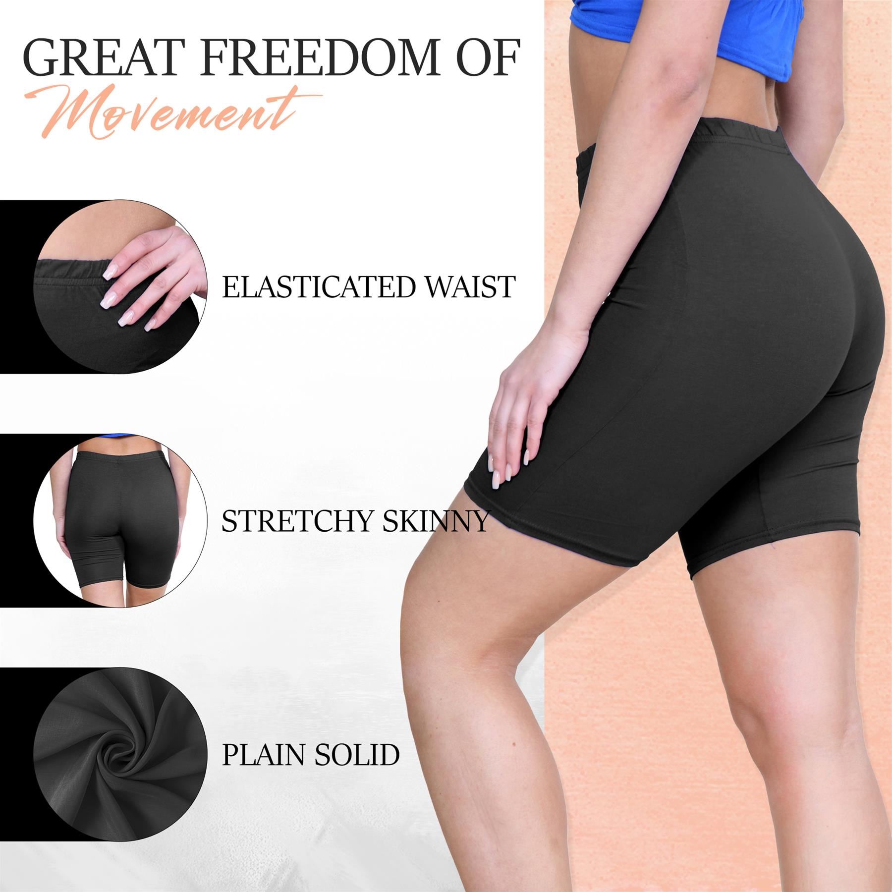 Pantalones Cortos de Ciclismo Lisos Para Mujer Baile Gimnasio Pantalones Cortos Elásticos Activos Paquete de 3 - Imagen 54 de 268