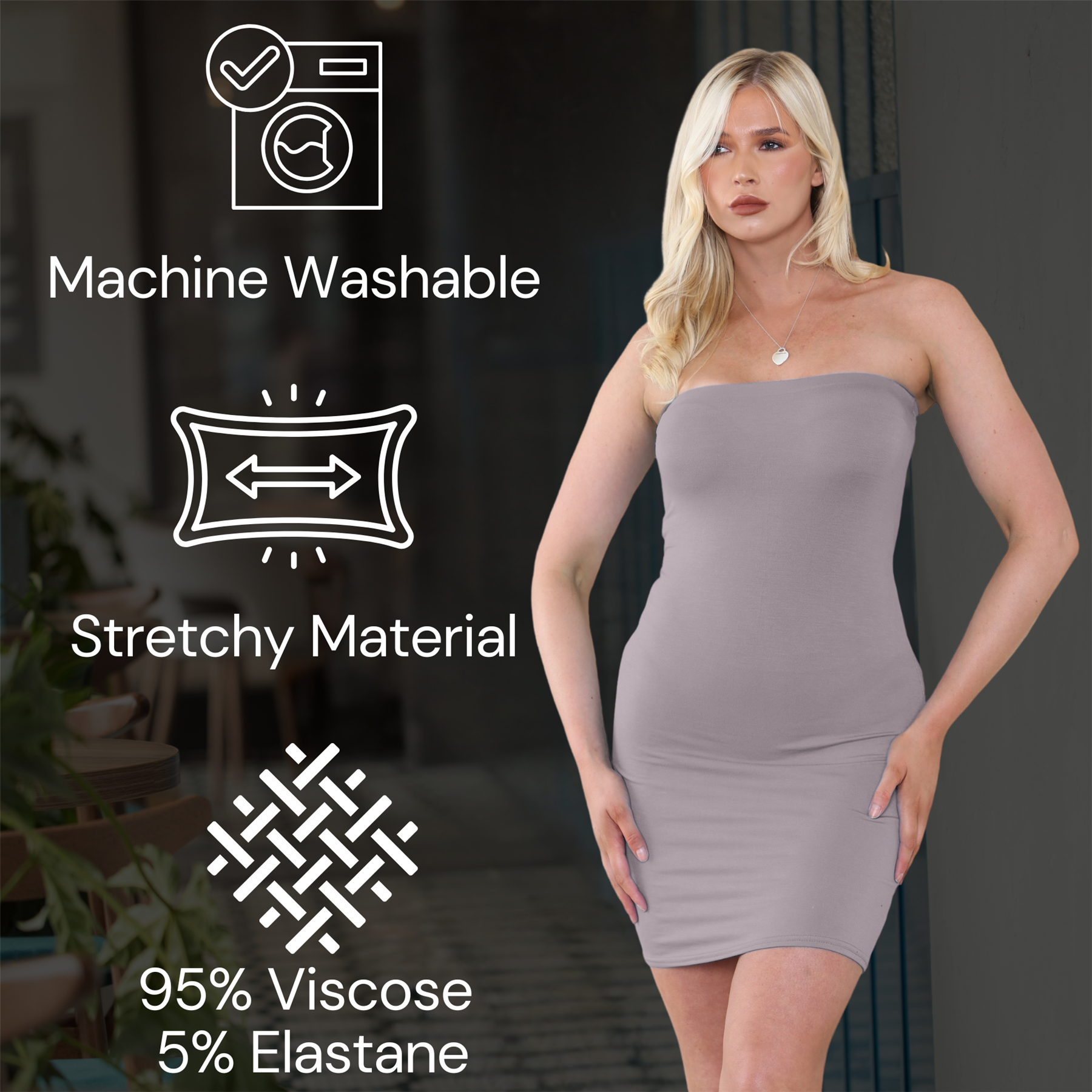 Mujer Vestido ceñido al cuerpo Bandeau Sin mangas Liso BoobTube Elastizado Fiesta Mini Vestido - Imagen 64 de 140
