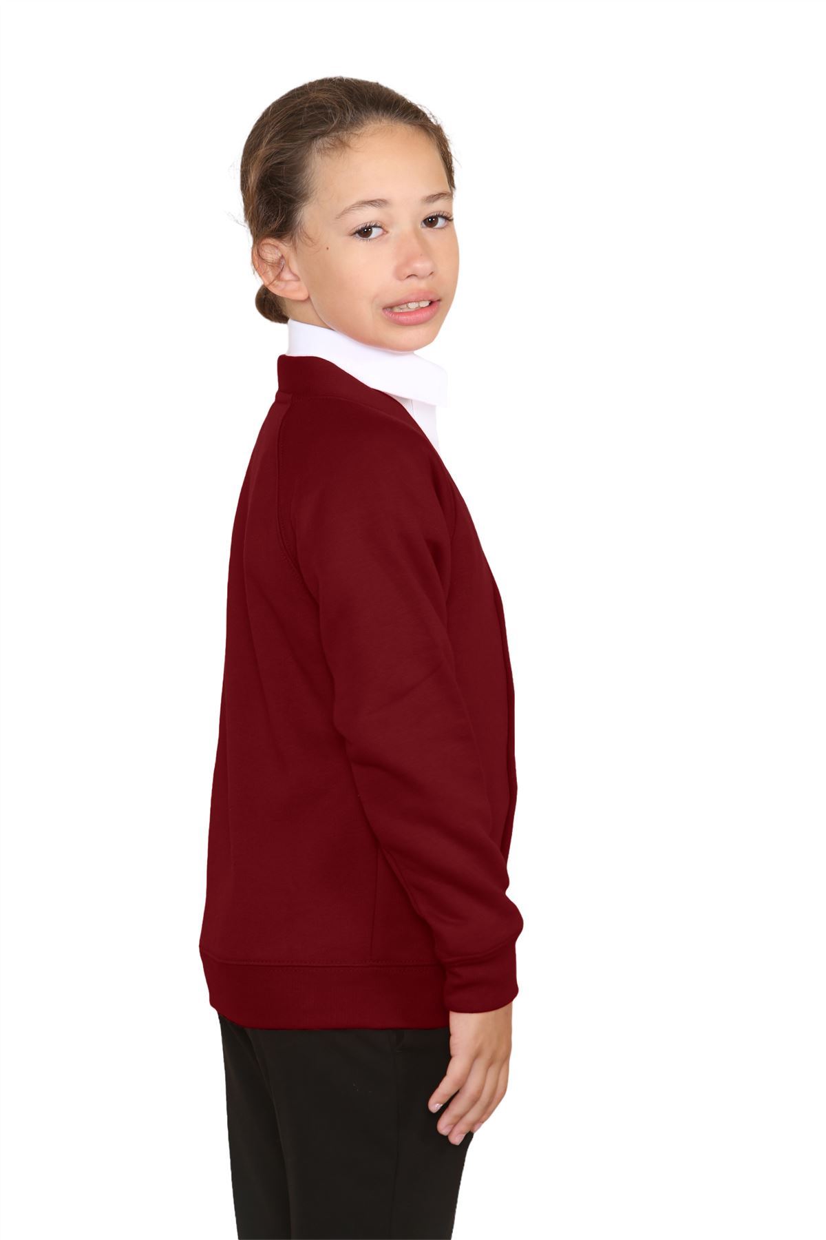 Niñas Cuello en V Cárdigan Uniforme Escolar Manga Larga Jersey Niños Niños Suéter 2-13 Años - Imagen 39 de 44