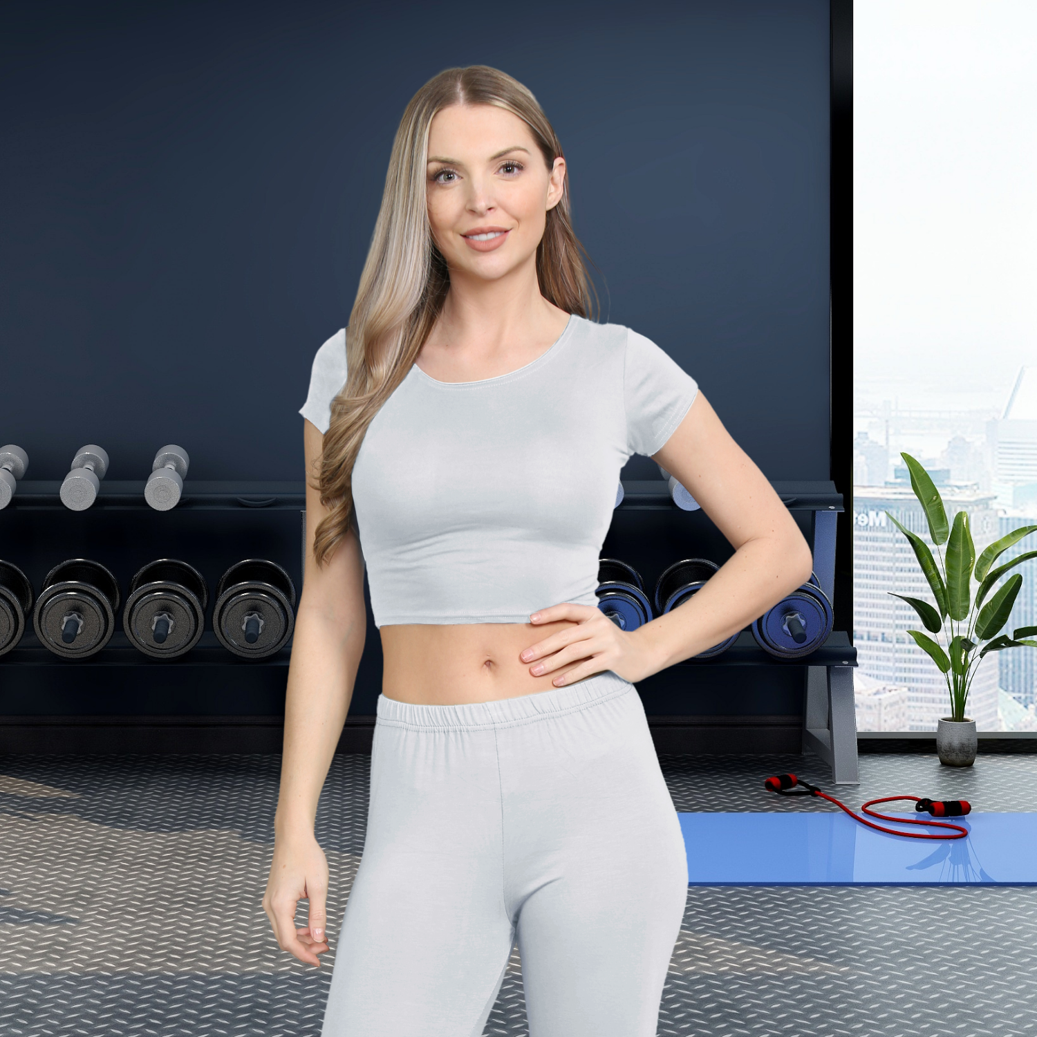 Damen Trainingsanzug Kurzarm Crop Top Sport Legging Workout Aktiv Lounge Set - Bild 50 von 148