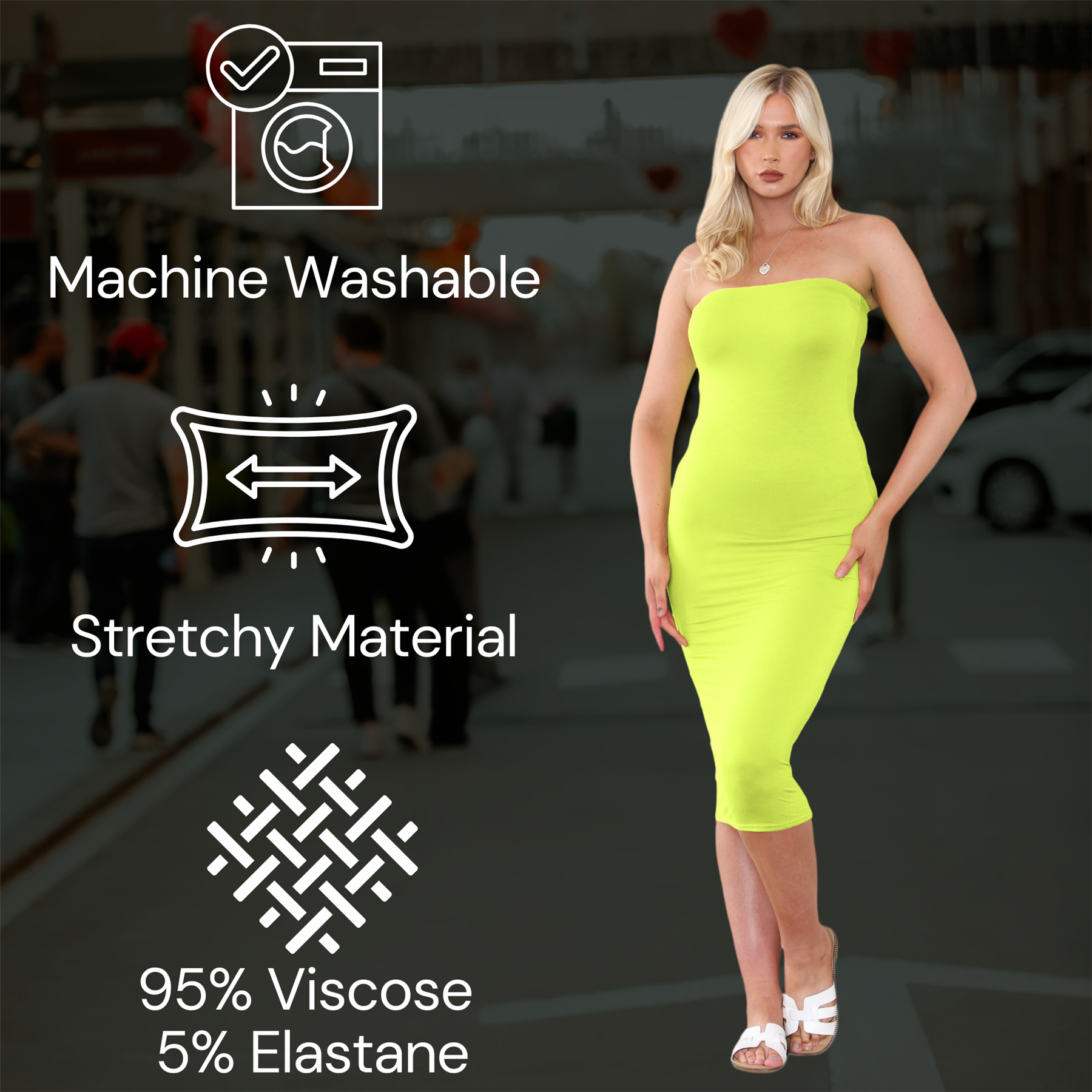 Damas Boobtube Midi Vestido Liso Elástico Sin tirantes Bandeau Verano Bodycon Vestido - Imagen 77 de 126