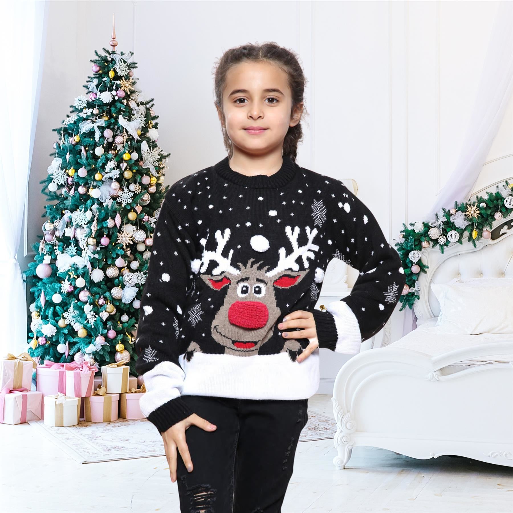 Suéter de Navidad para niños Niñas Niños Reno Niños Novedad Suéter de Navidad - Imagen 61 de 67