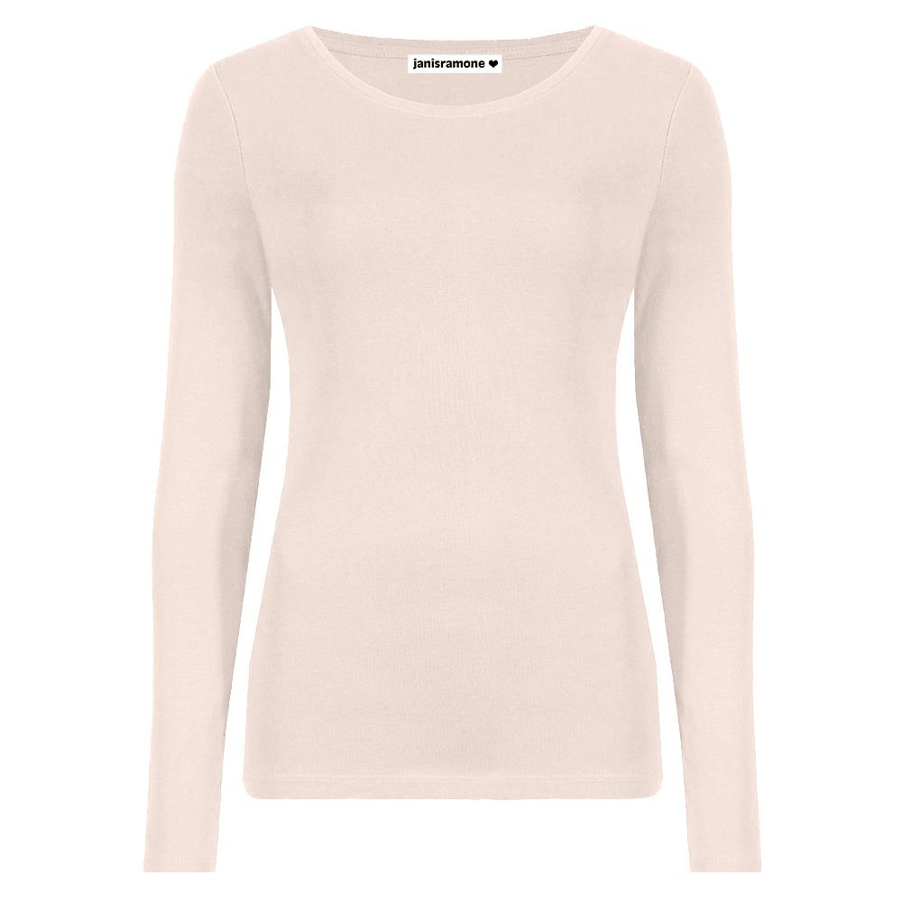 Camiseta para mujer cuello redondo manga larga elástica básica lisa informal - Imagen 29 de 34