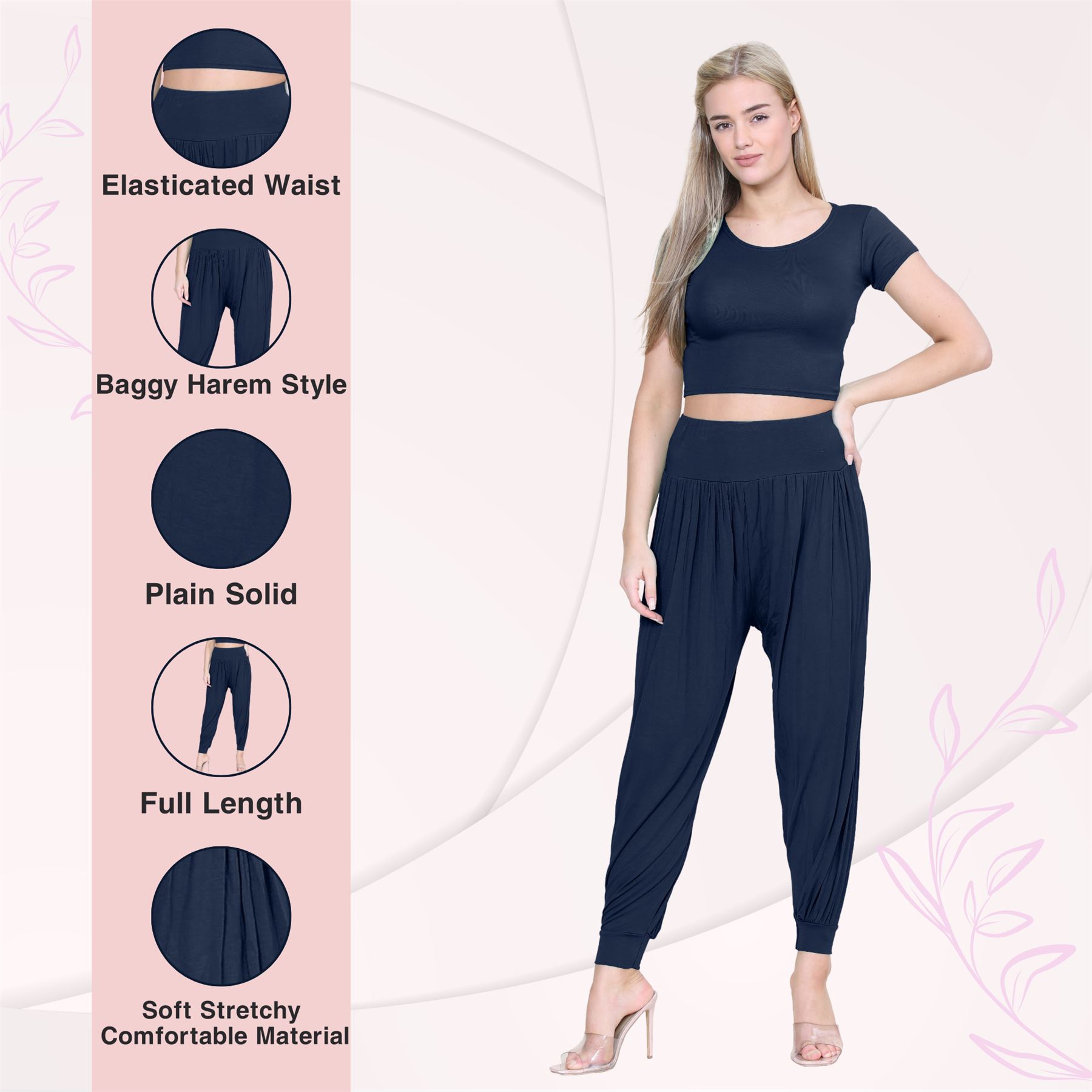 Womens Alibaba Harem Leggings Cuffed Bottoms Plain Hareem Trousers Baggy Pants - Picture 78 of 130