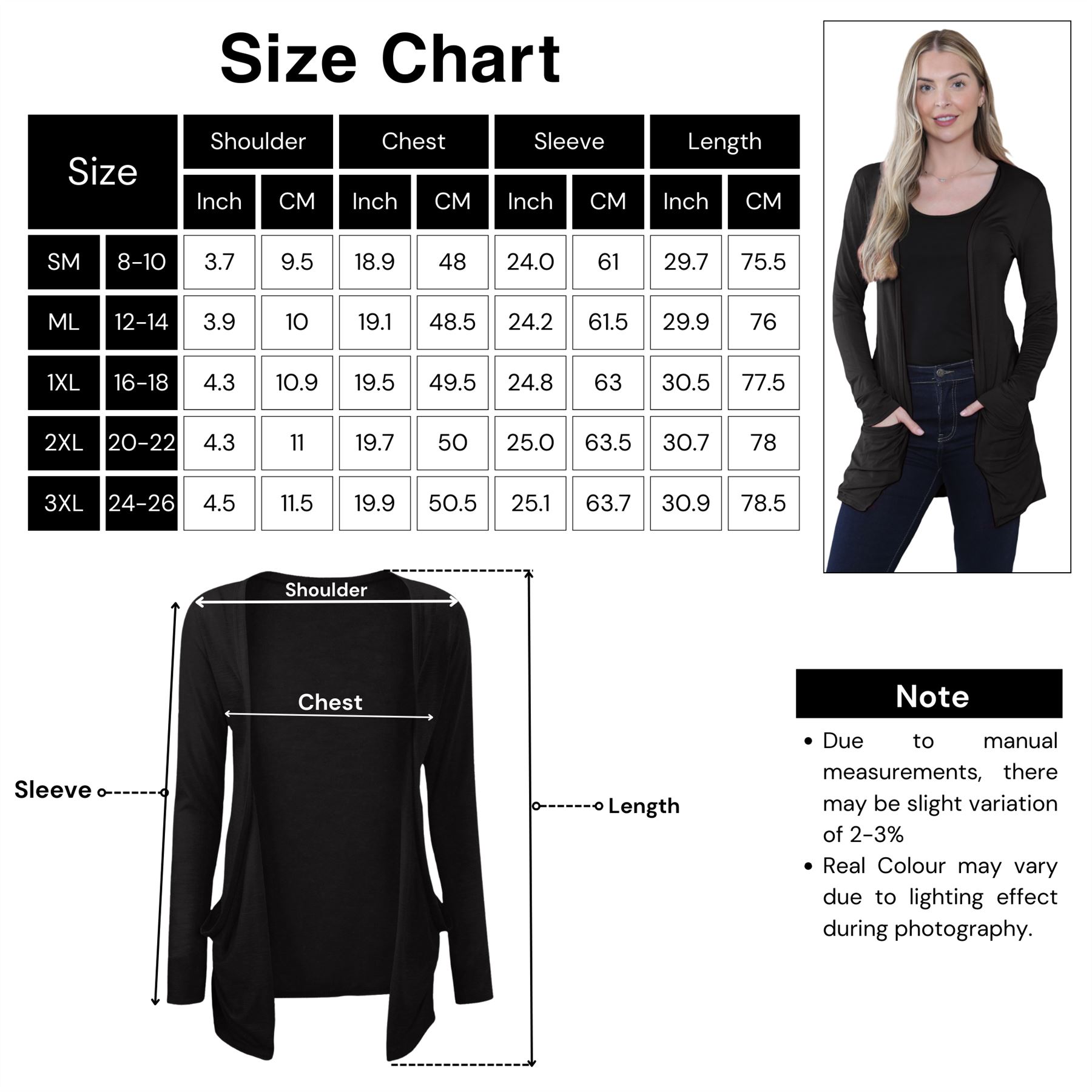 Boyfriend Cardigan Damen schlicht langärmelig offener Tropfen Tasche Freizeit Achselzucken Oberteil - Bild 44 von 148