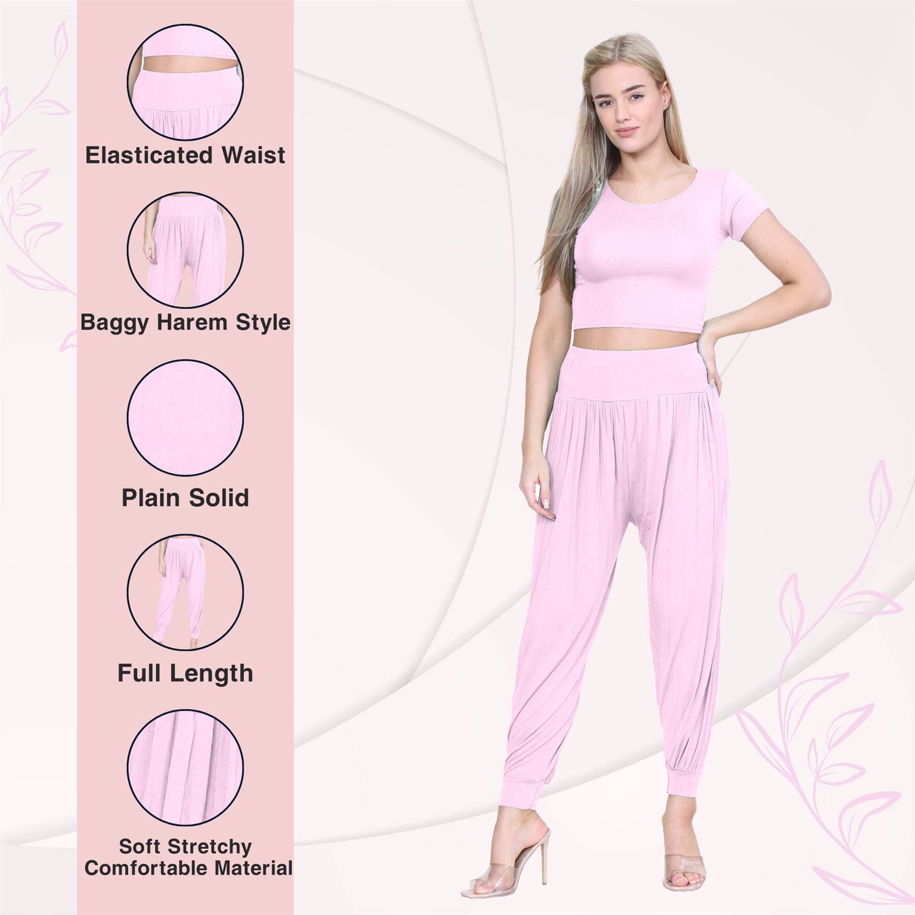 Womens Alibaba Harem Leggings Cuffed Bottoms Plain Hareem Trousers Baggy Pants - Picture 6 of 130