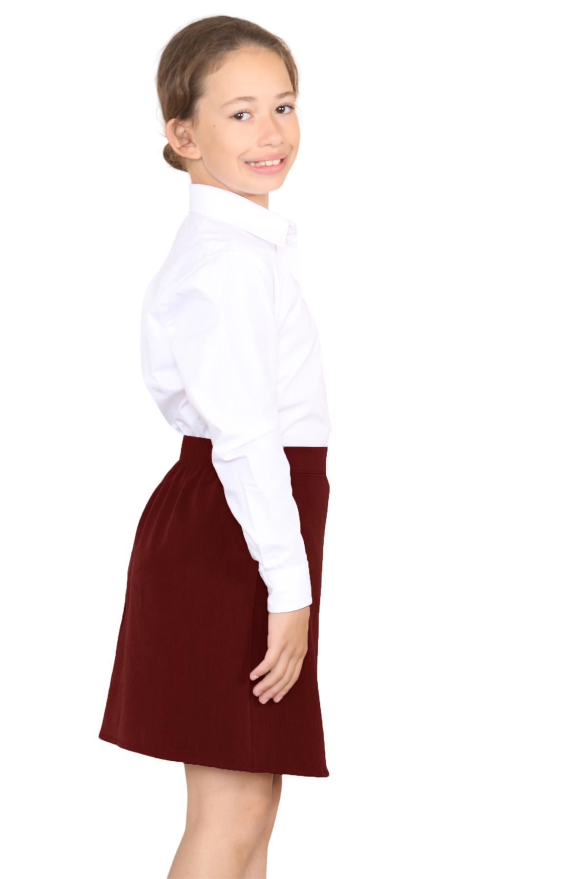 Girls Lycra School Skirt Heart Attachment Front Pocket Elasticated Back Uniform - Picture 10 of 29