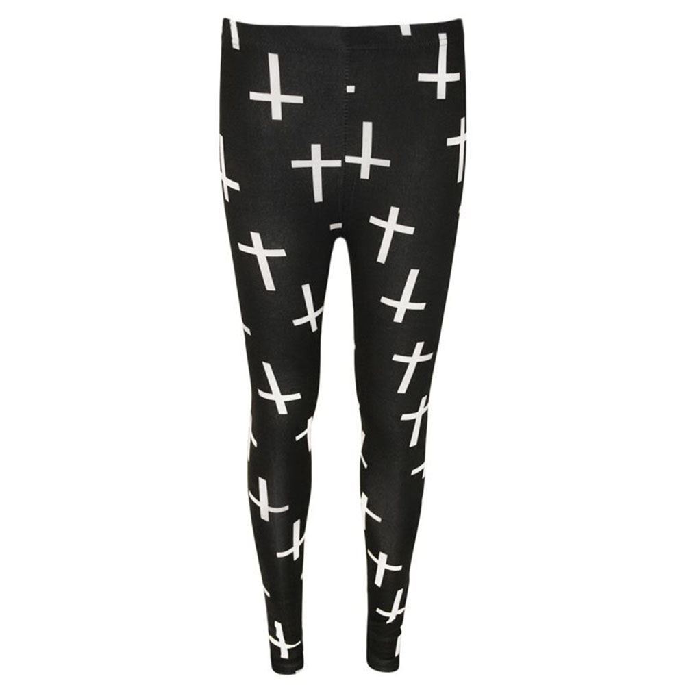 Womens Full Length Printed Leggings Skinny Yoga Trouser Casual Stretchy Pants - Picture 13 of 25