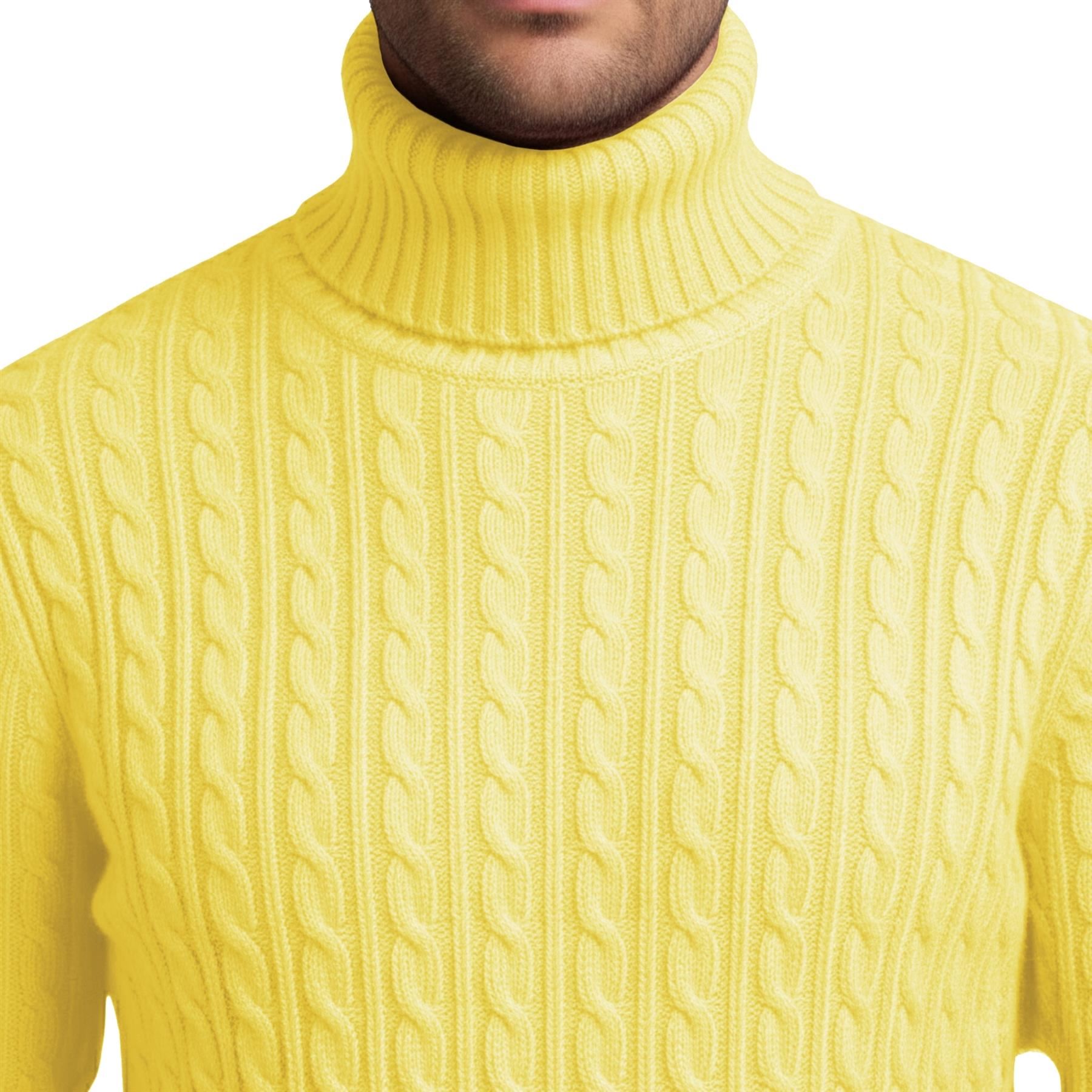 Herren Polo Rollkragen Langarm Pullover Zopfmuster Winterpullover Pulli - Bild 144 von 154