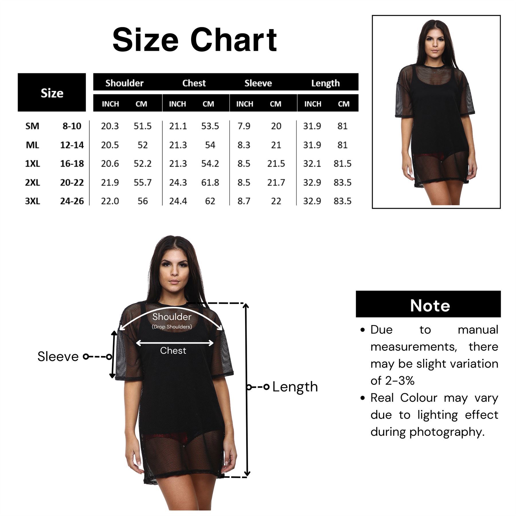 Ladies Mesh Dress Oversized T-Shirt Fishnet Sheer Dress Tunic Baggy Longline Top - Picture 24 of 37