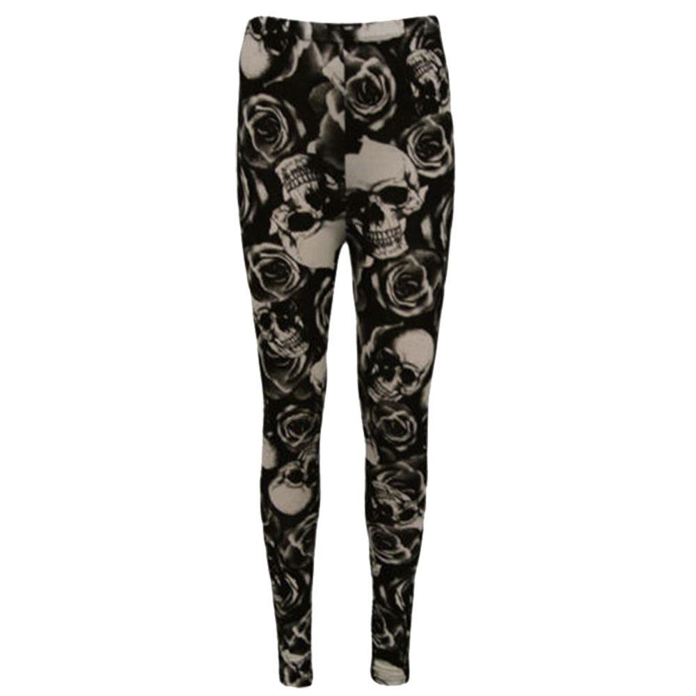 Womens Full Length Printed Leggings Skinny Yoga Trouser Casual Stretchy Pants - Picture 21 of 25