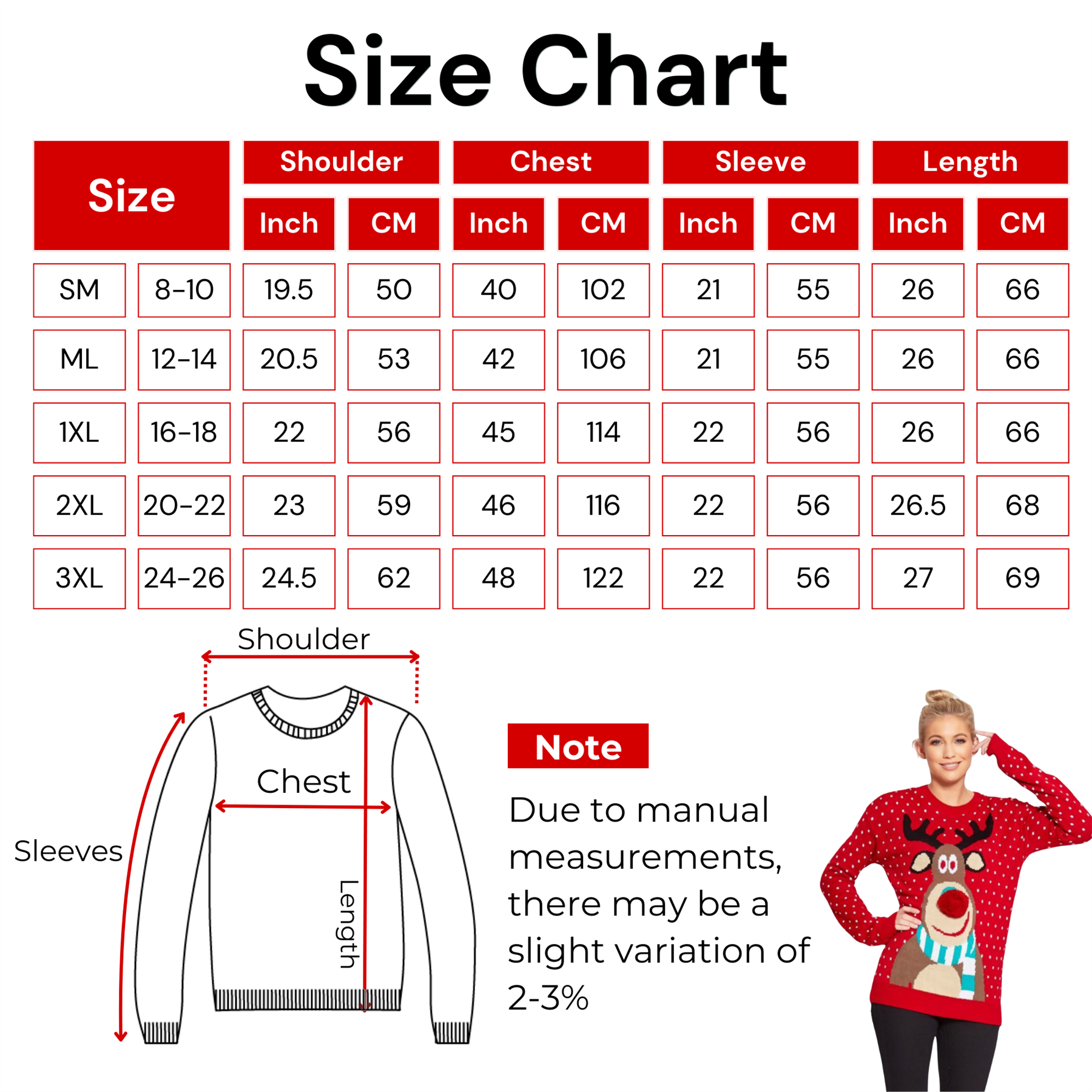 Christmas Reindeer Jumper Womens Knitted Funny Xmas Sweater Unisex Retro Jumpers - Picture 51 of 128