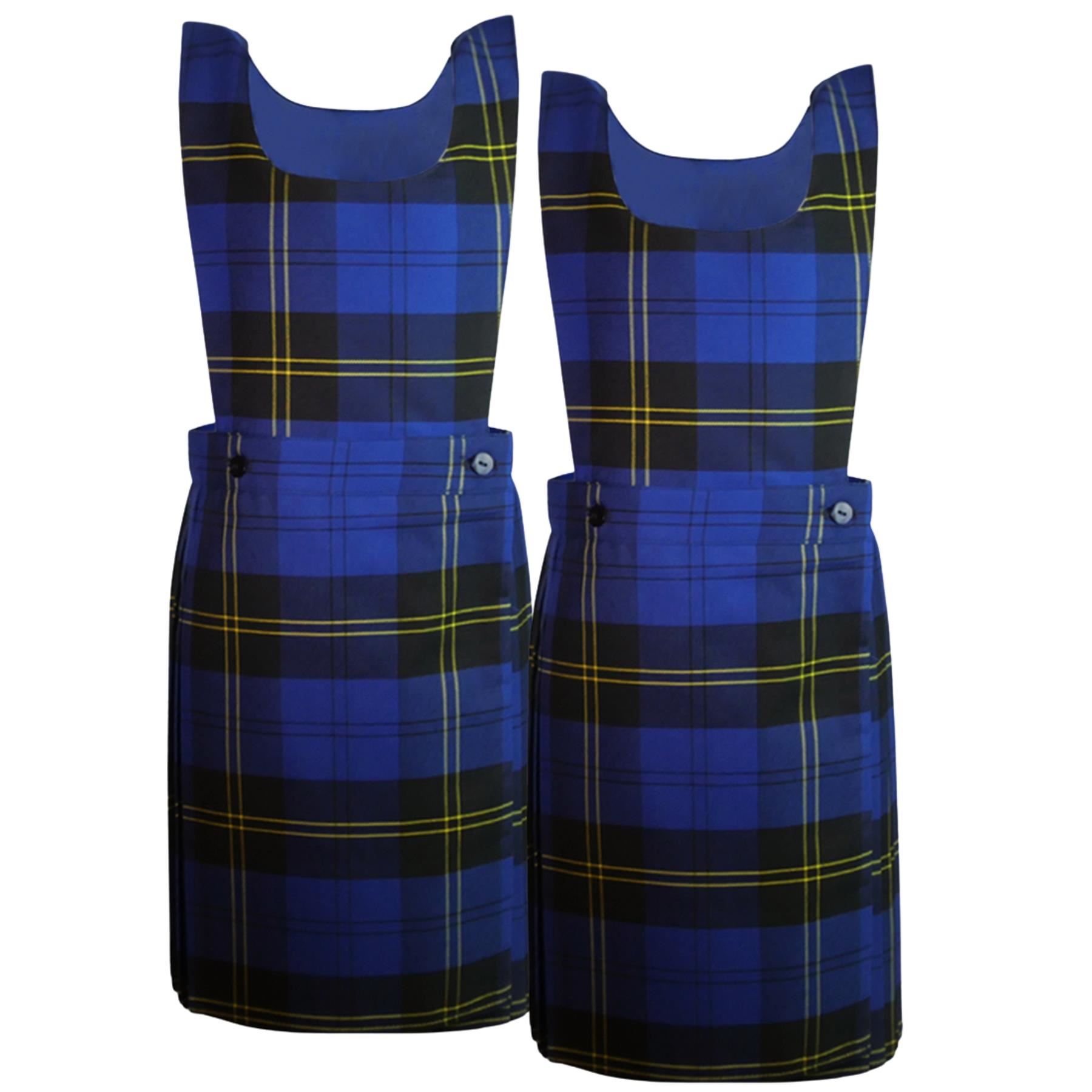 Niñas Babero Delantal Tartán Vestido Envolvente Cuchillo Plisado Uniforme Escolar Paquete de 2 - Imagen 44 de 64
